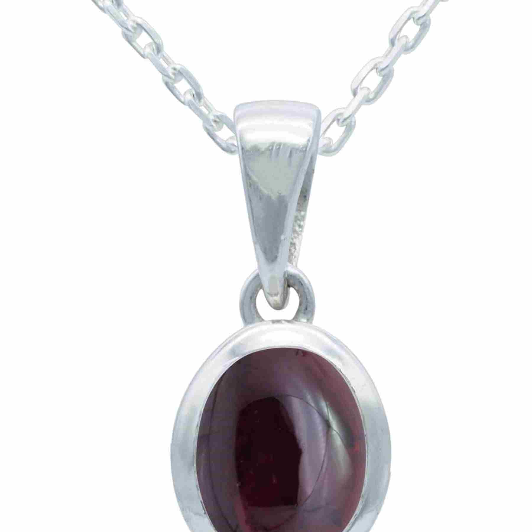 Silberkette mit Anhänger MIALE oval aus 925 Silber
