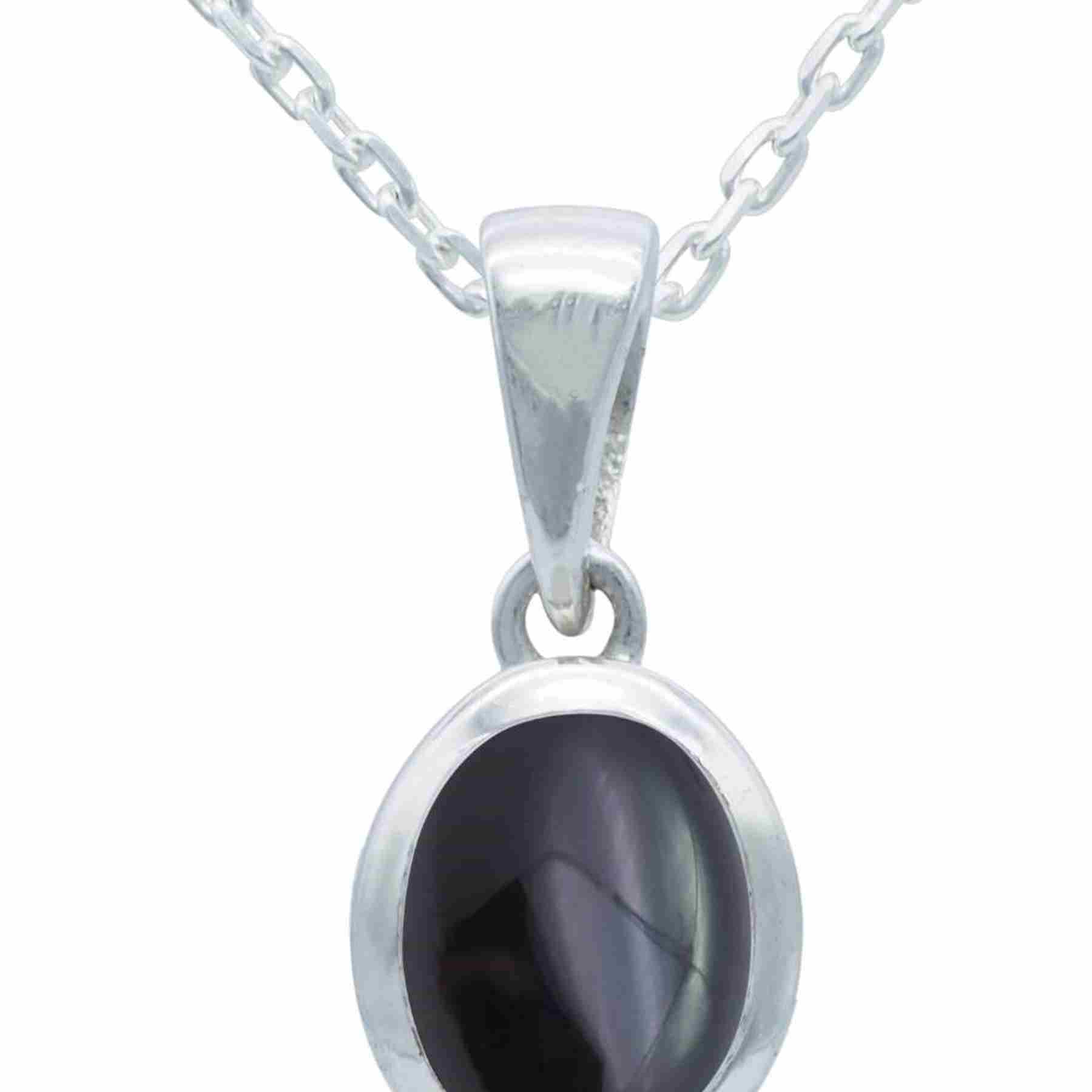 Silberkette mit Anhänger MIALE oval aus 925 Silber
