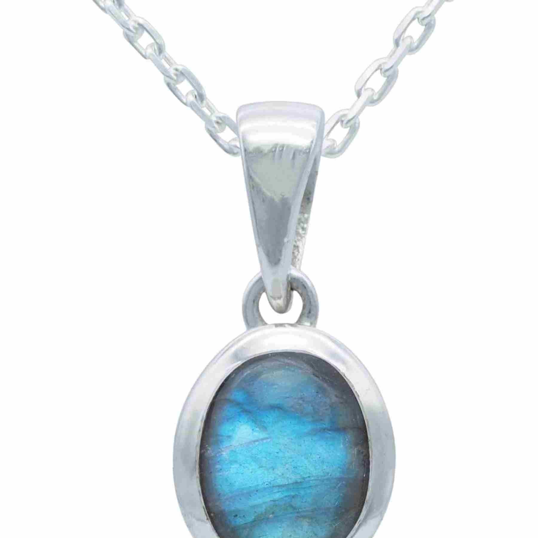 Silberkette mit Anhänger MIALE oval aus 925 Silber