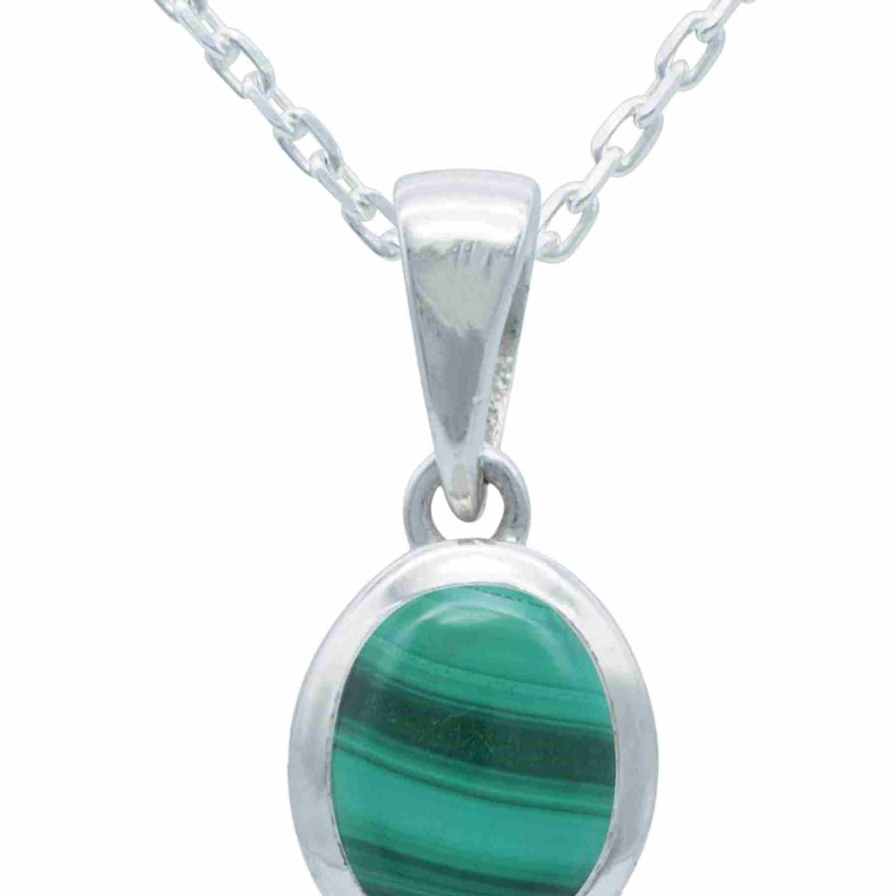 Silberkette mit Anhänger MIALE oval aus 925 Silber
