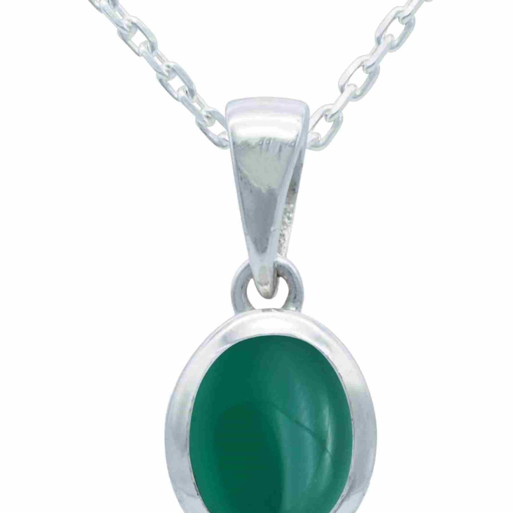 Silberkette mit Anhänger MIALE oval aus 925 Silber