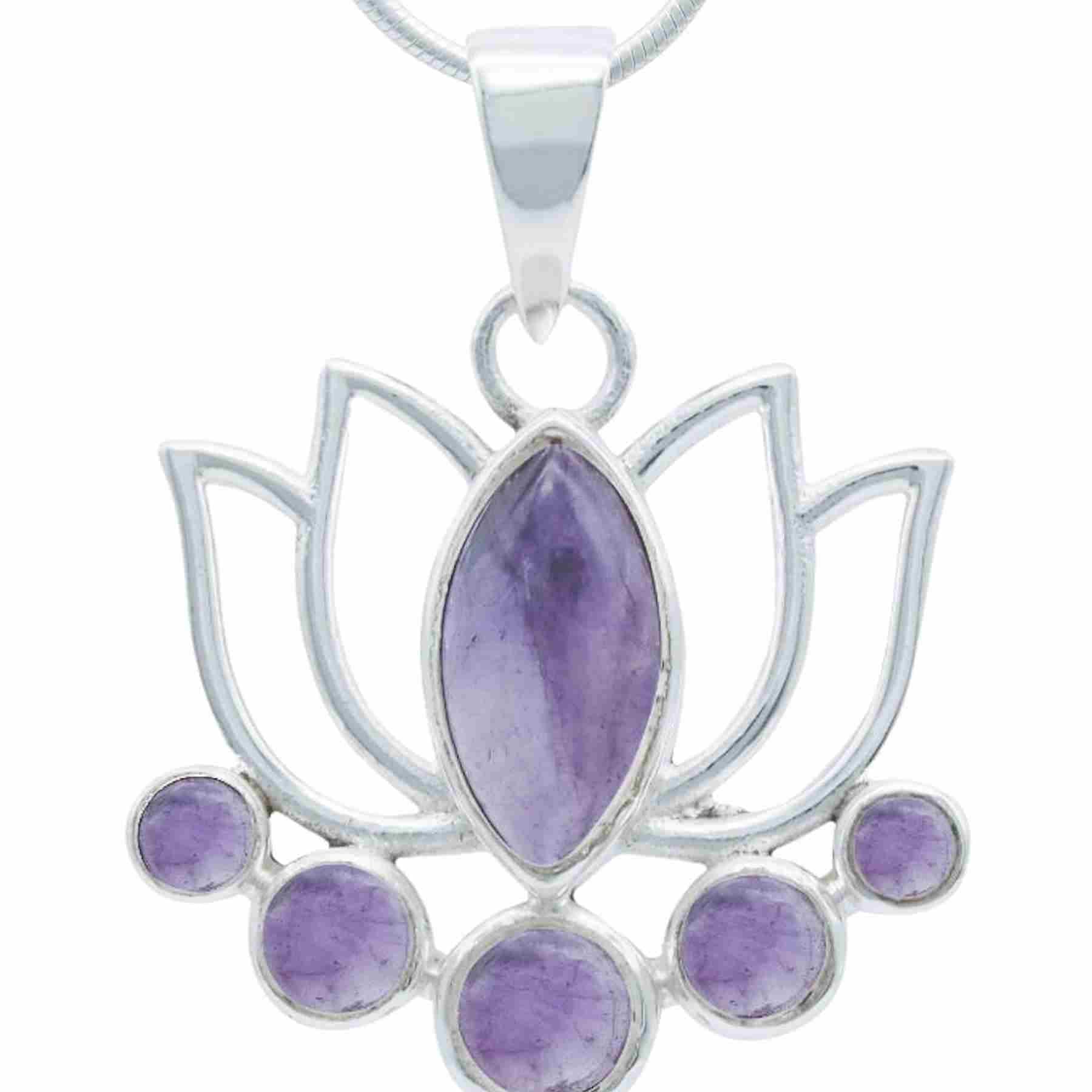 Silberkette mit Anhänger LOTUS aus 925 Silber
