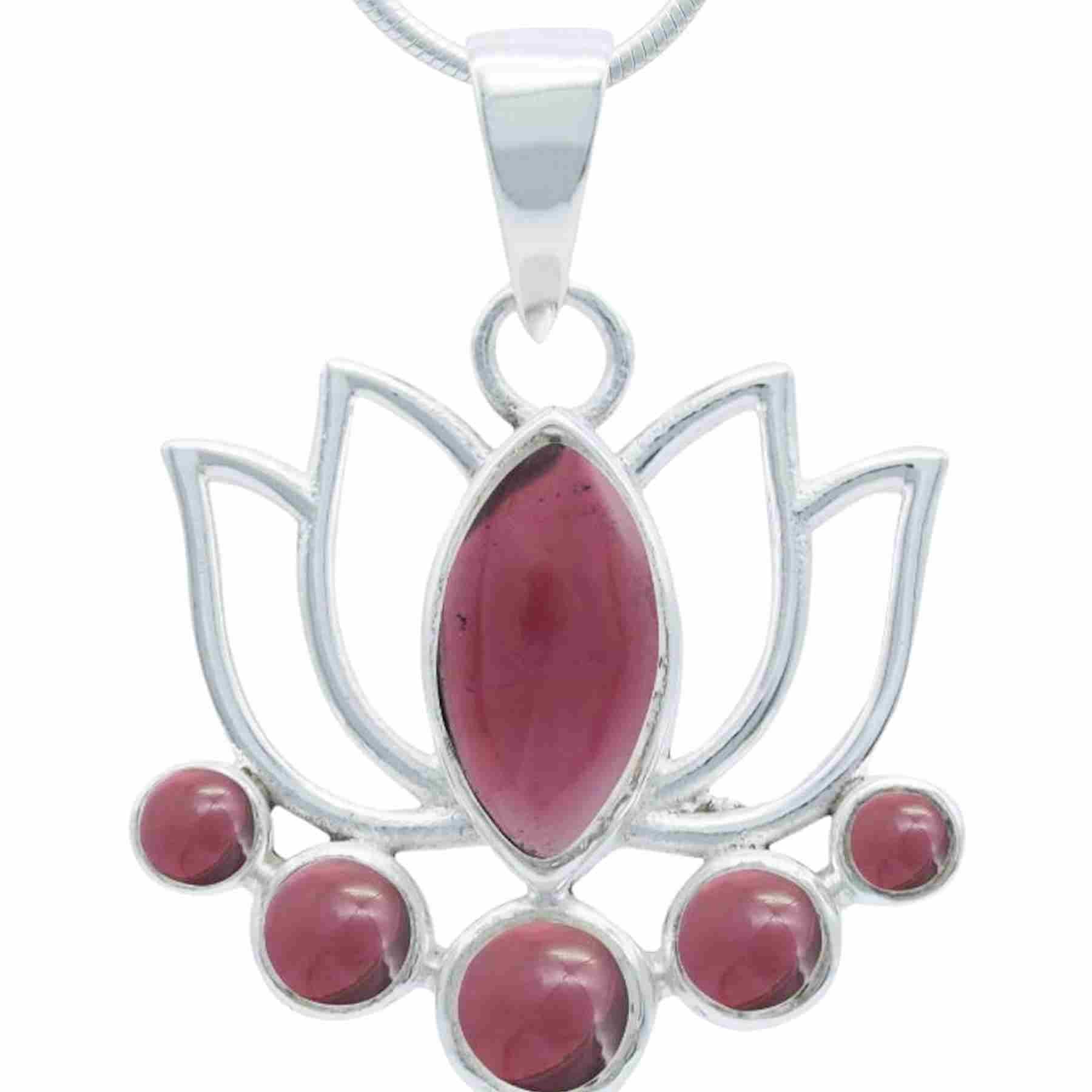 Silberkette mit Anhänger LOTUS aus 925 Silber