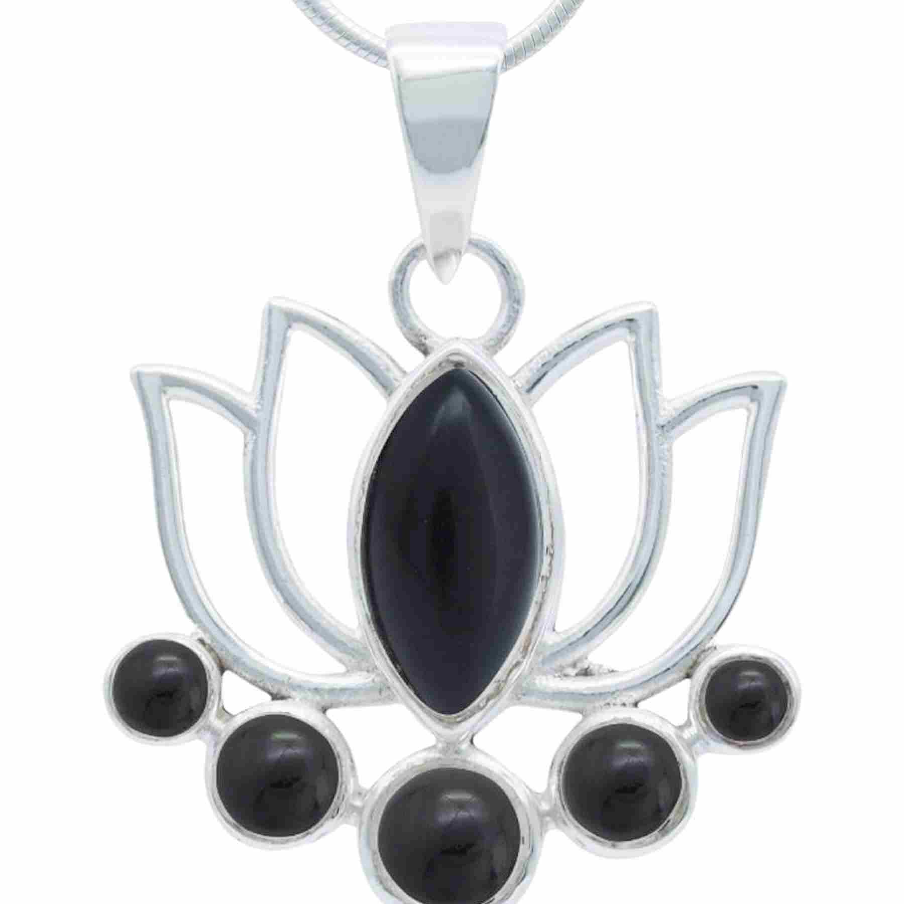 Silberkette mit Anhänger LOTUS aus 925 Silber