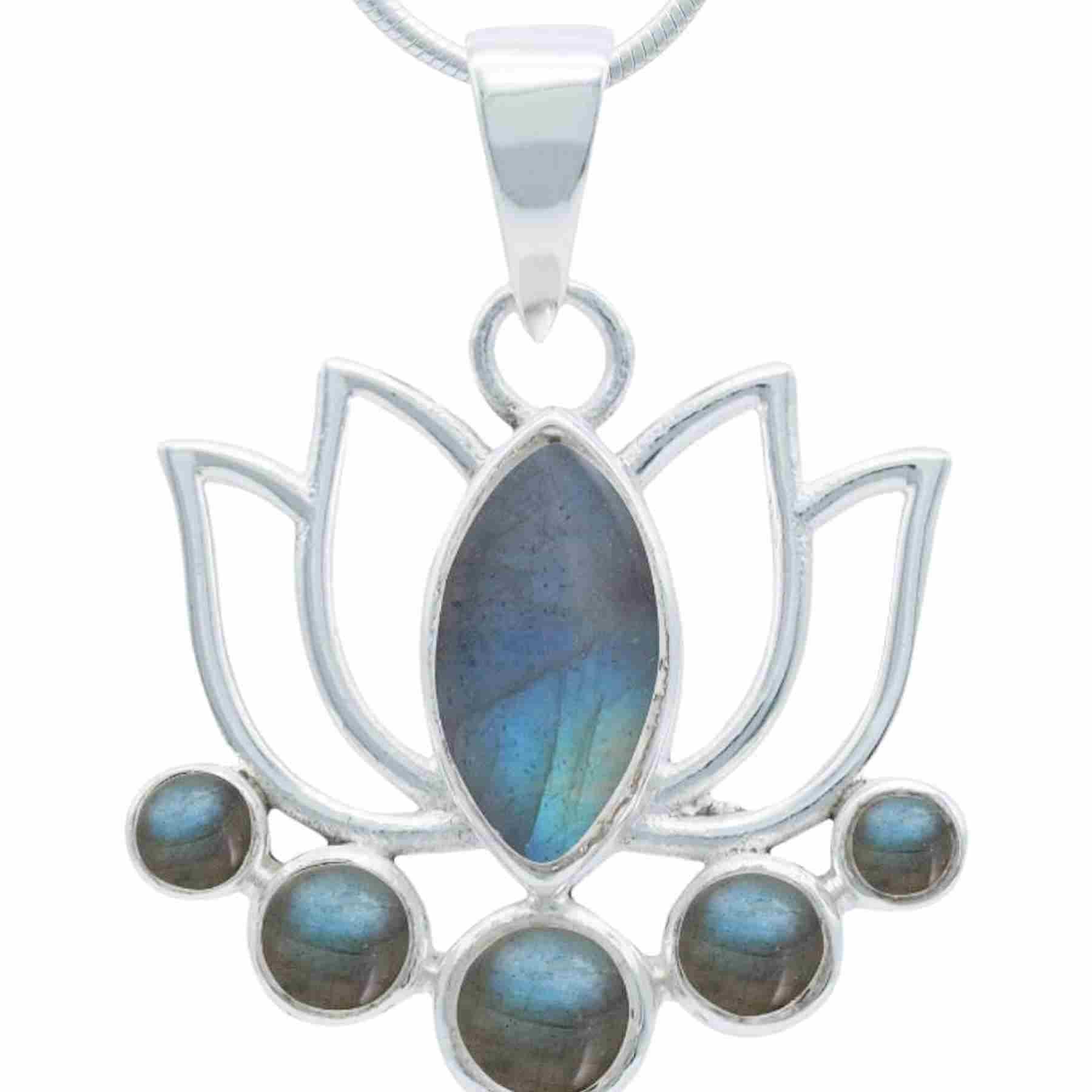 Silberkette mit Anhänger LOTUS aus 925 Silber