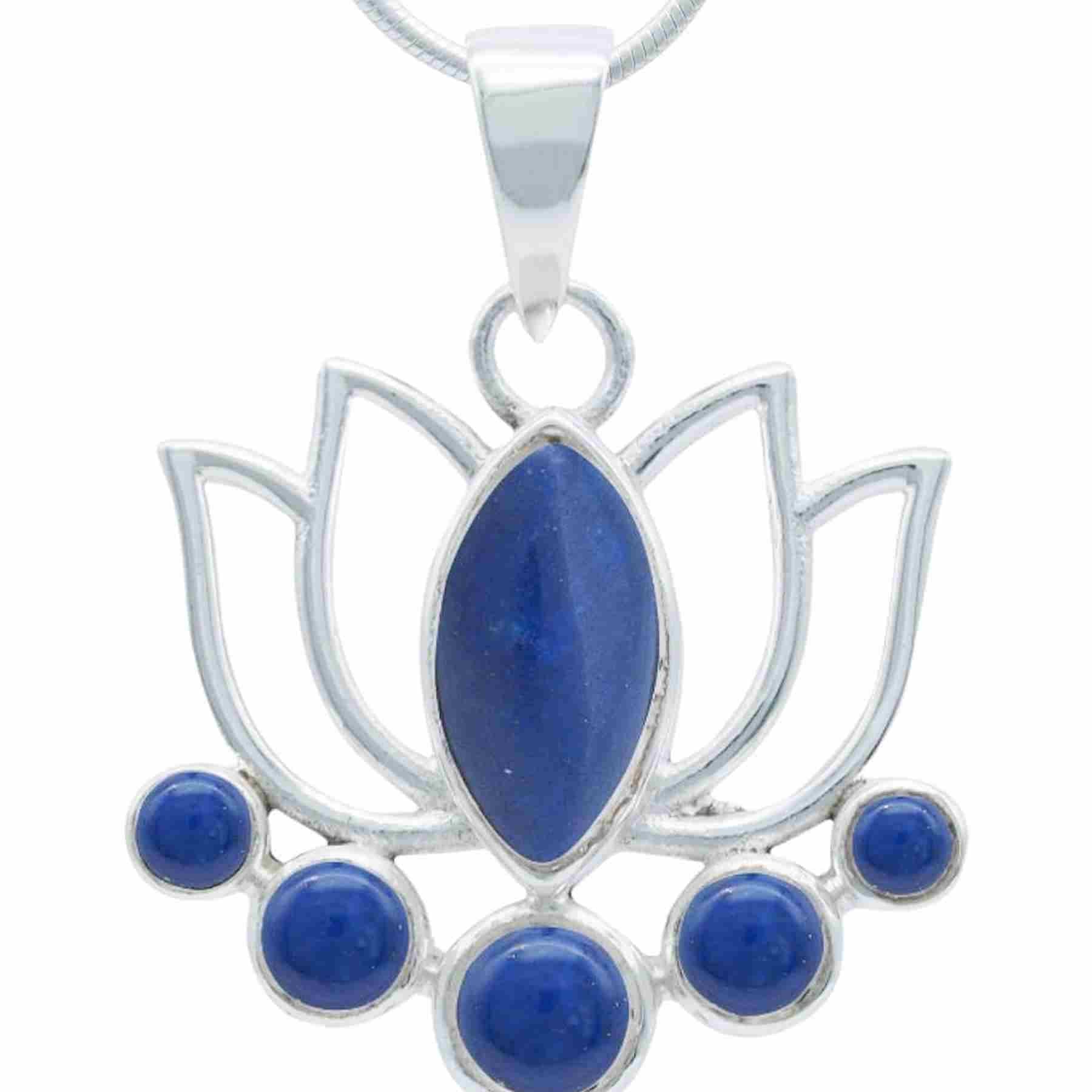Silberkette mit Anhänger LOTUS aus 925 Silber