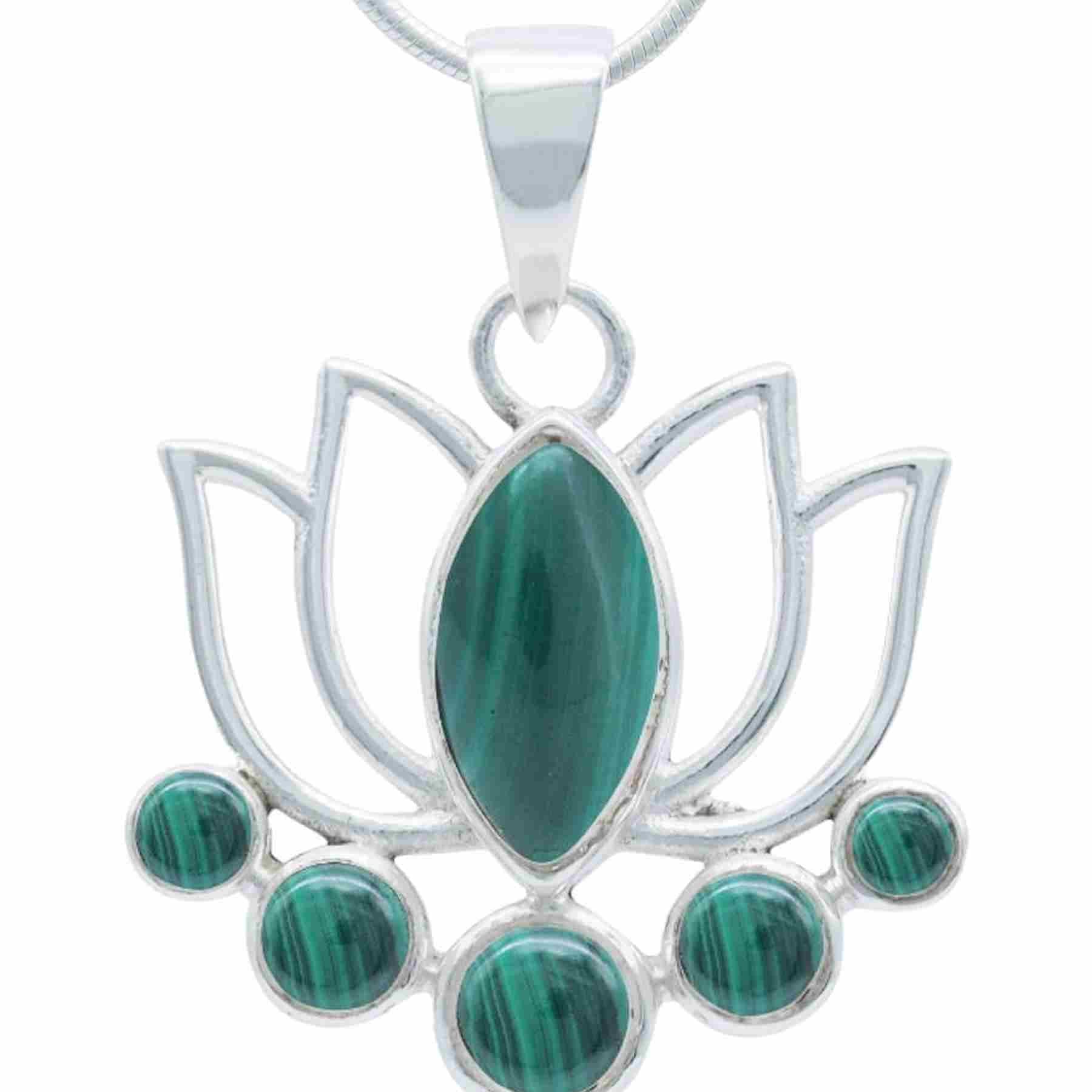 Silberkette mit Anhänger LOTUS aus 925 Silber