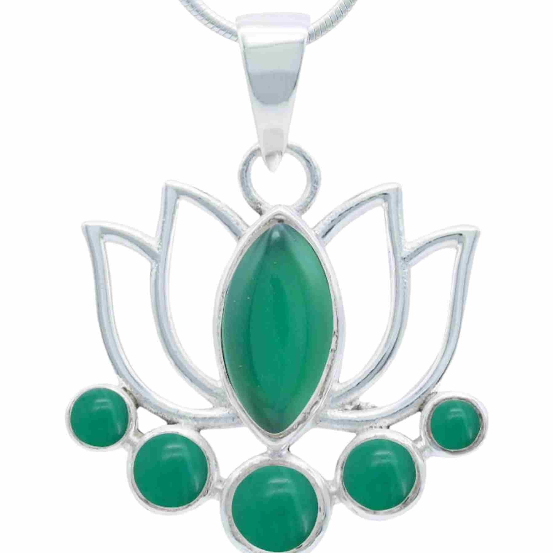 Silberkette mit Anhänger LOTUS aus 925 Silber