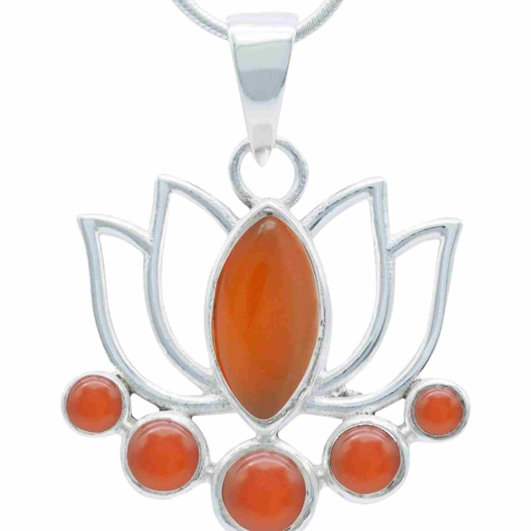 Silberkette mit Anhänger LOTUS aus 925 Silber