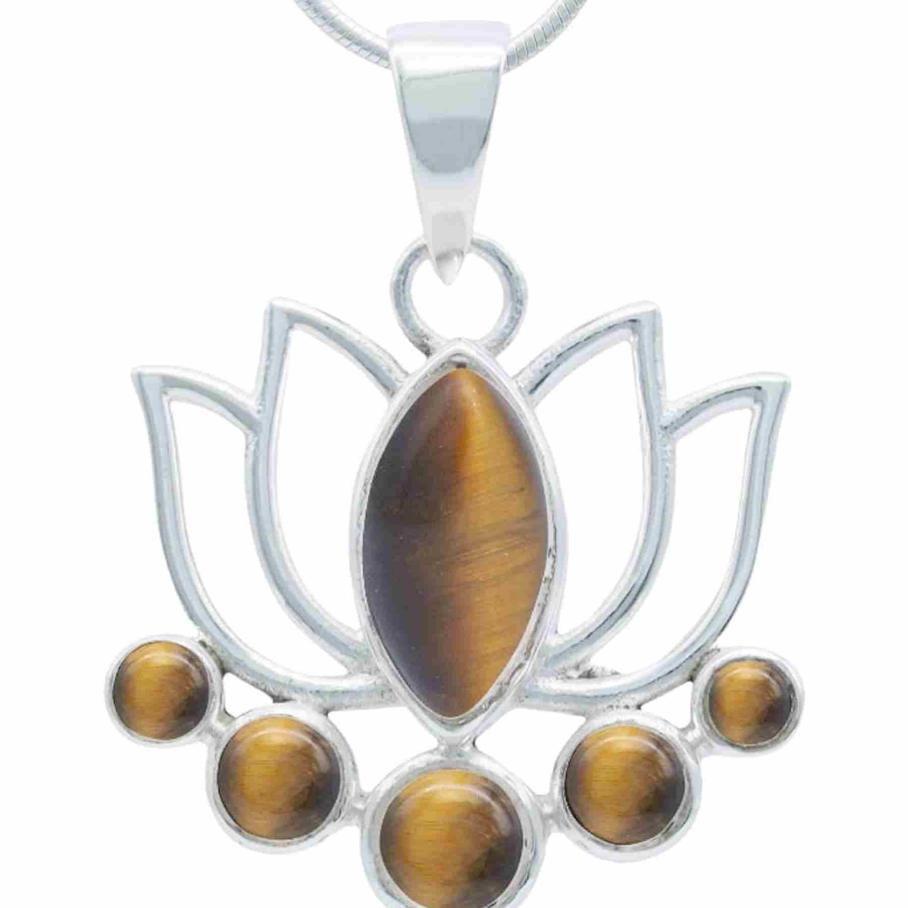 Silberkette mit Anhänger LOTUS aus 925 Silber