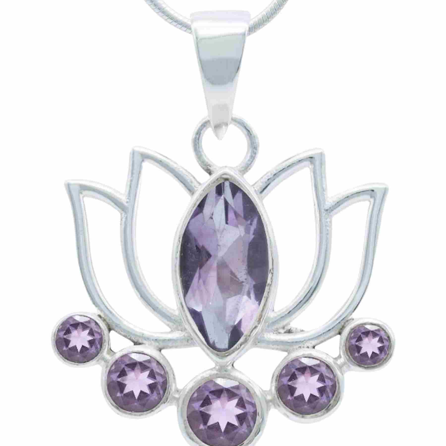 Silberkette mit Anhänger LOTUS aus 925 Silber