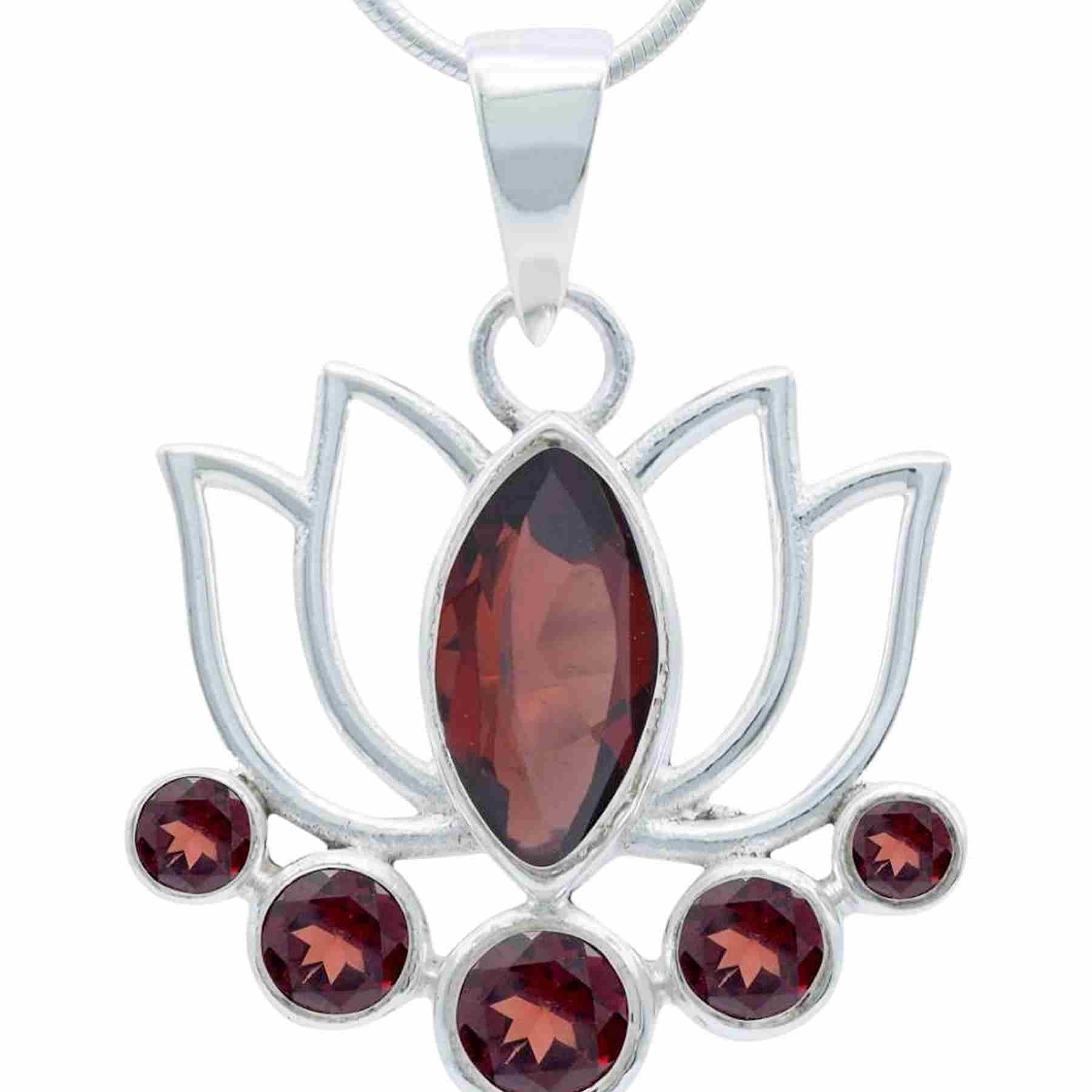 Silberkette mit Anhänger LOTUS aus 925 Silber