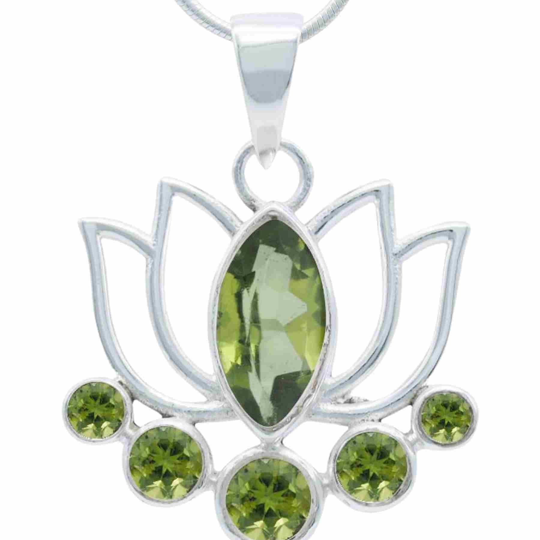 Silberkette mit Anhänger LOTUS aus 925 Silber