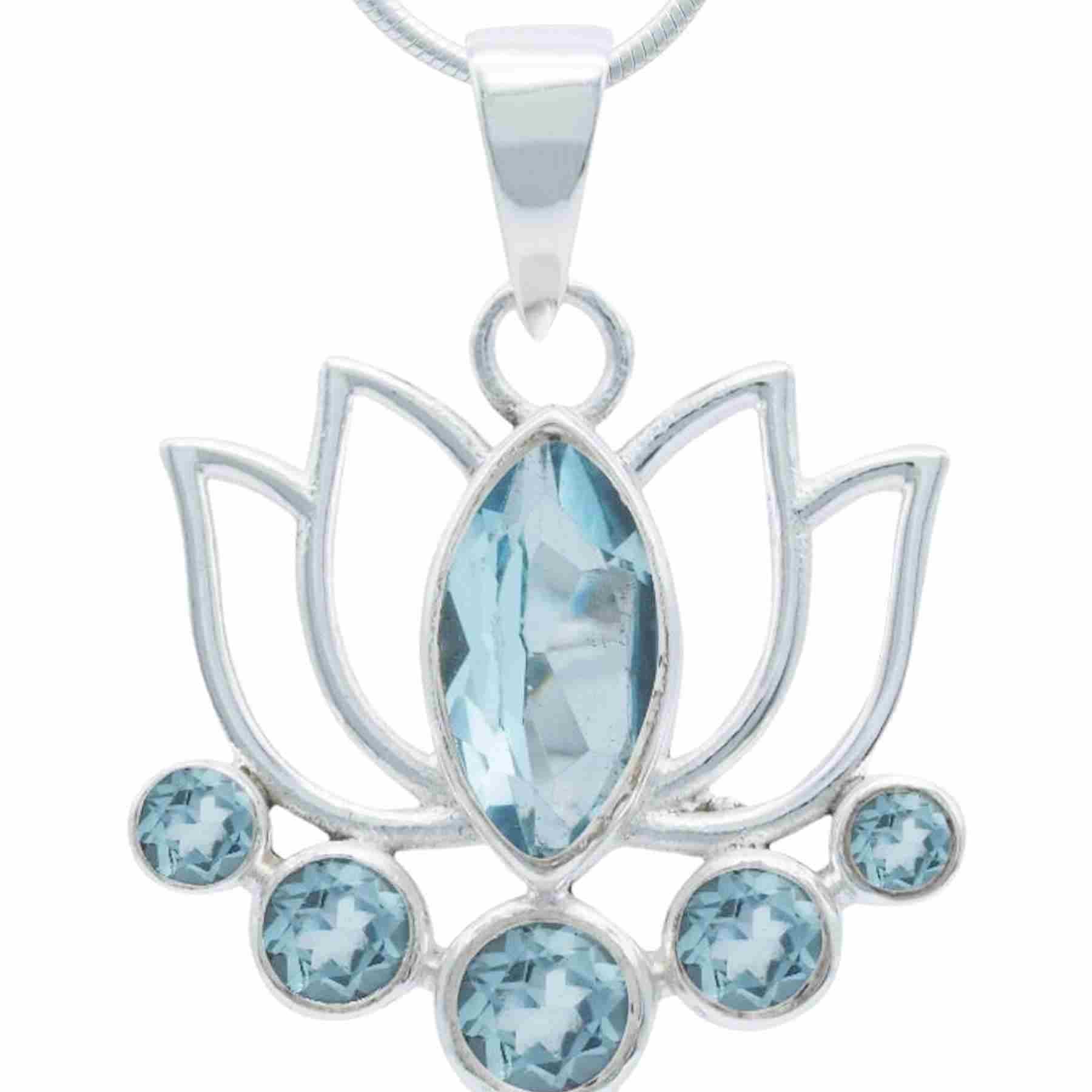 Silberkette mit Anhänger LOTUS aus 925 Silber