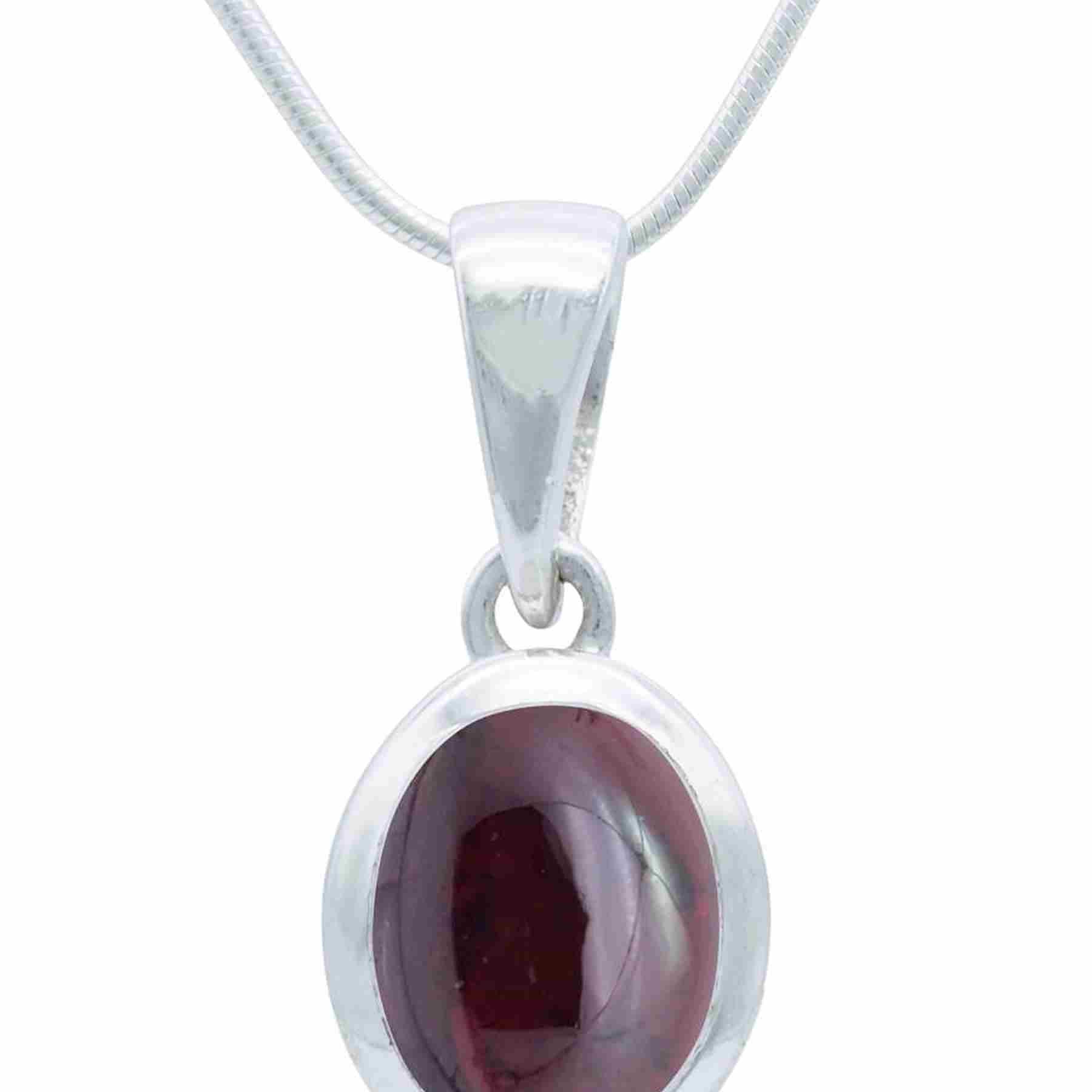 Silberkette mit Anhänger MIALE oval aus 925 Silber