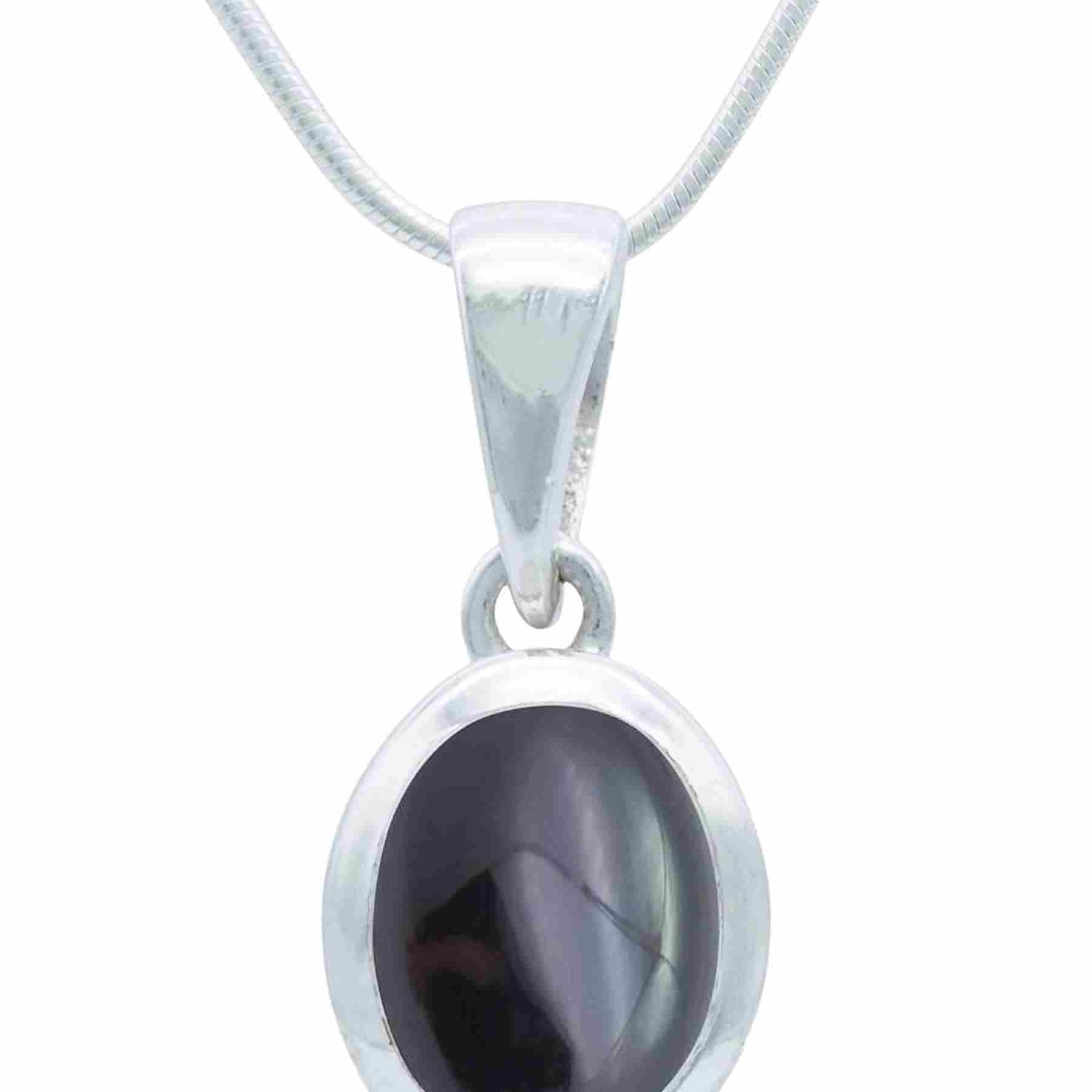 Silberkette mit Anhänger MIALE oval aus 925 Silber
