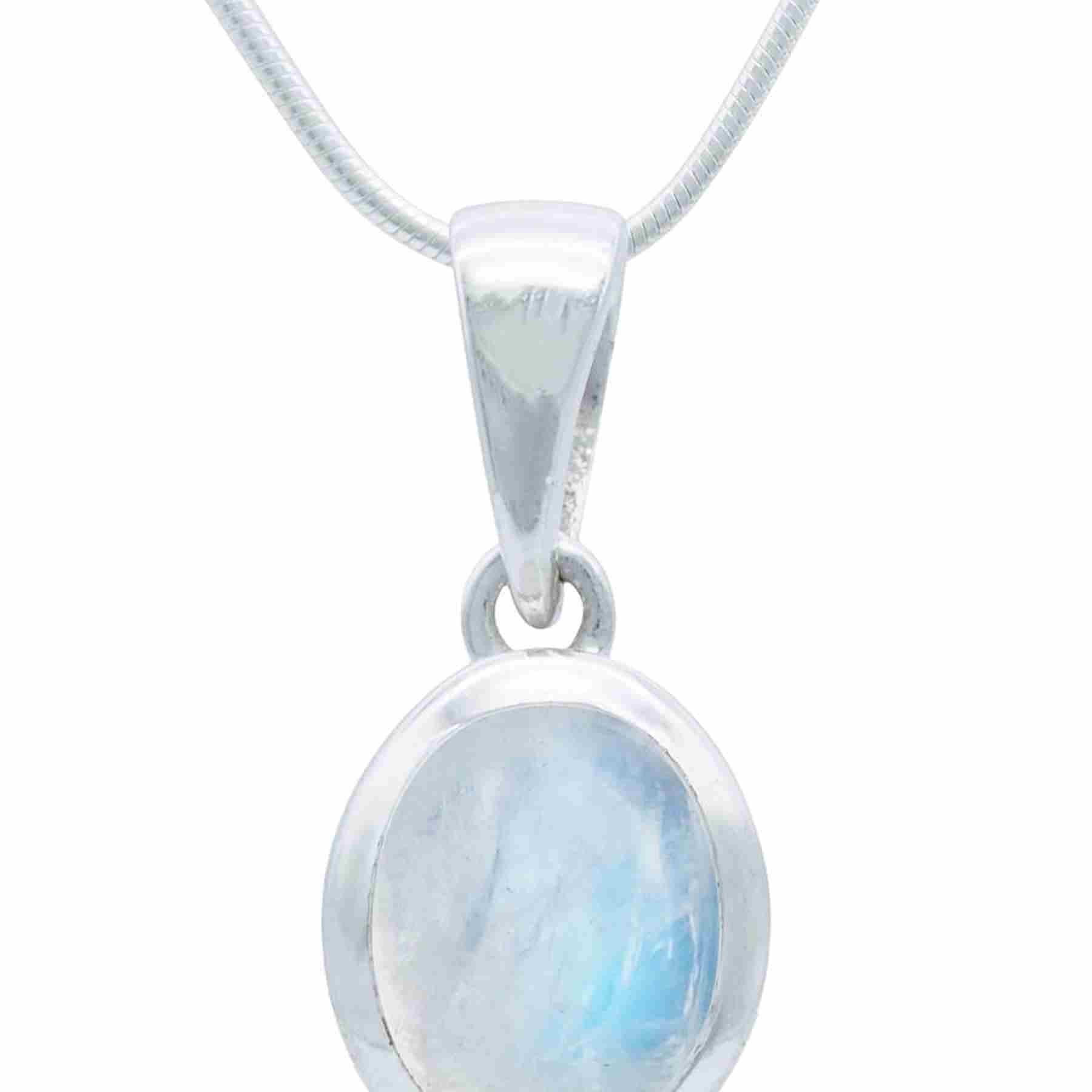 Silberkette mit Anhänger MIALE oval aus 925 Silber