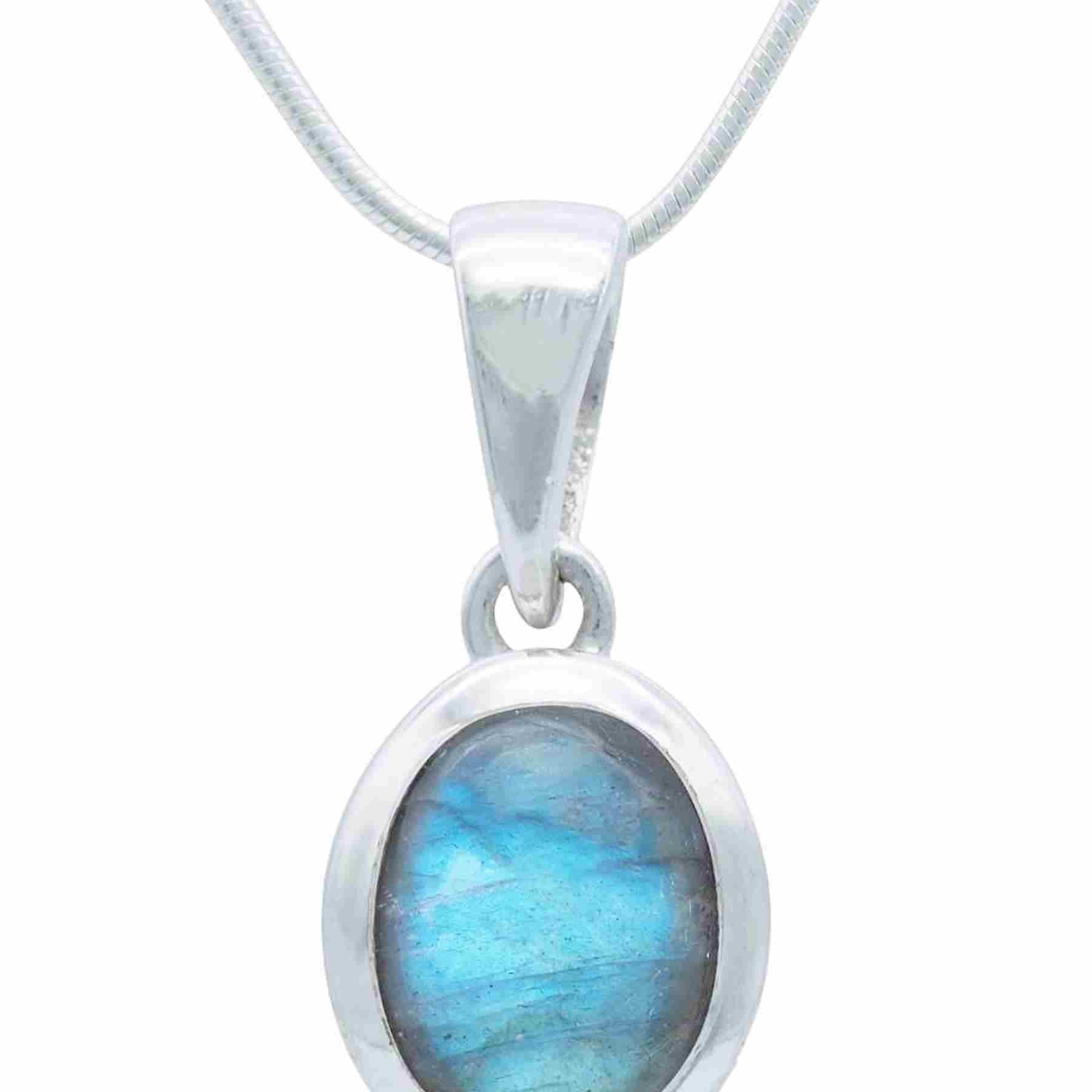 Silberkette mit Anhänger MIALE oval aus 925 Silber