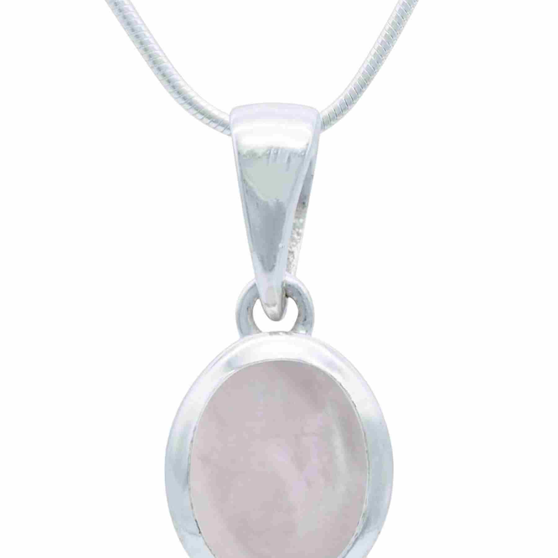 Silberkette mit Anhänger MIALE oval aus 925 Silber