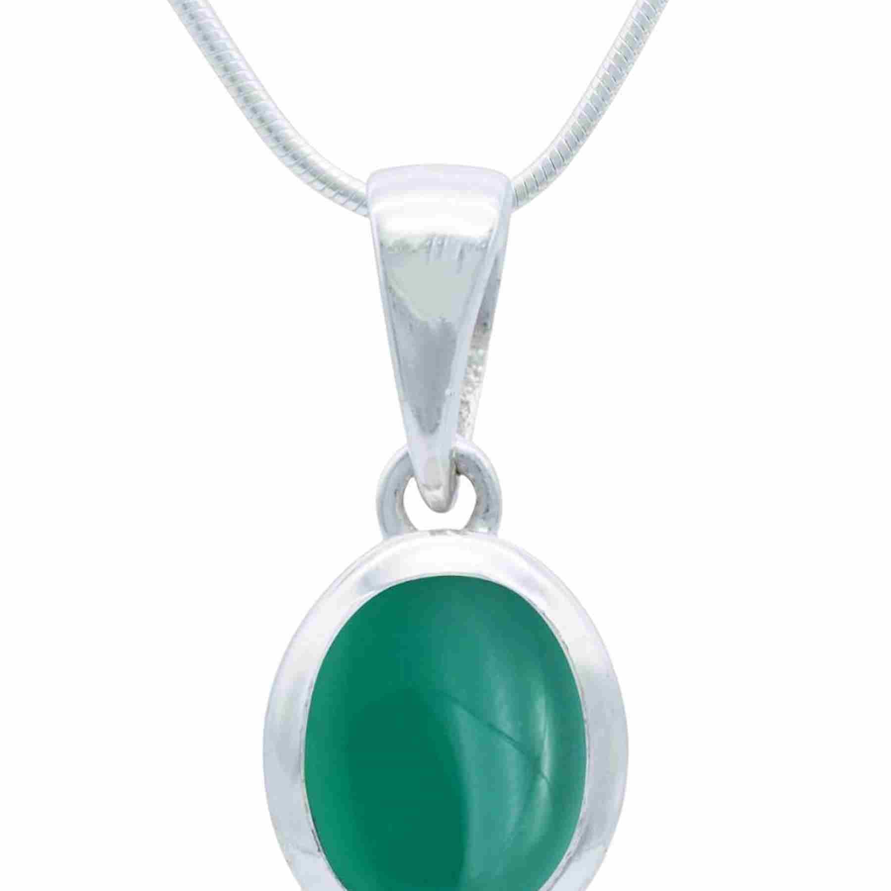 Silberkette mit Anhänger MIALE oval aus 925 Silber
