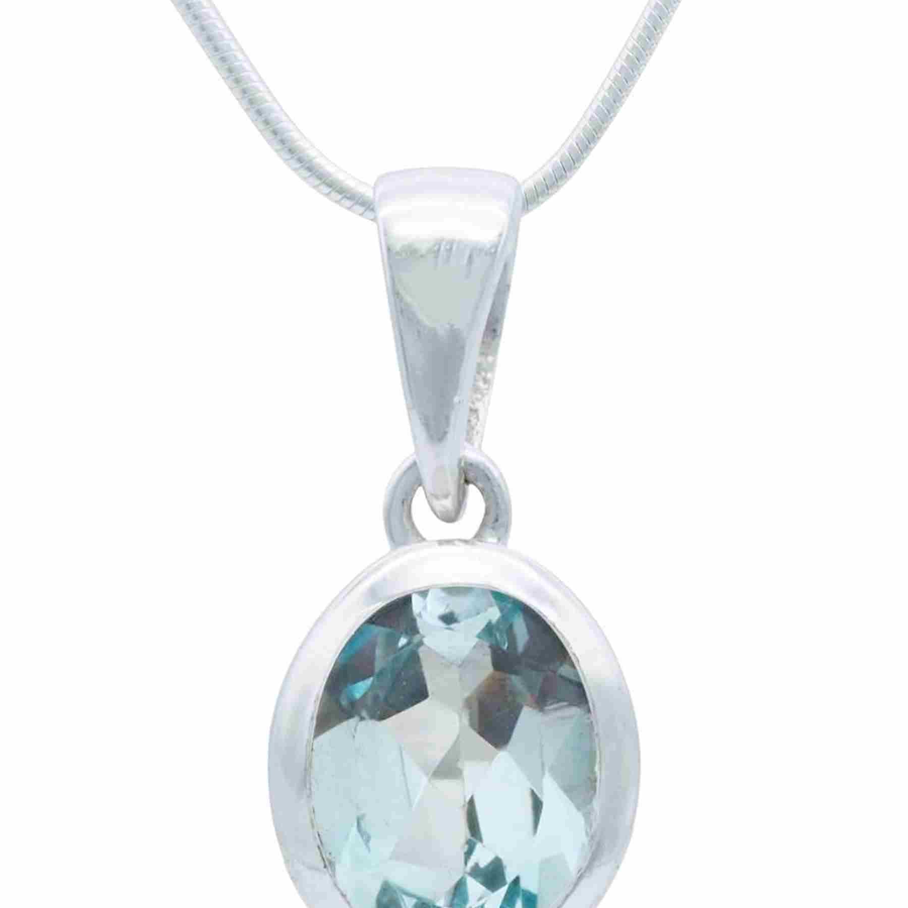 Silberkette mit Anhänger MIALE oval aus 925 Silber