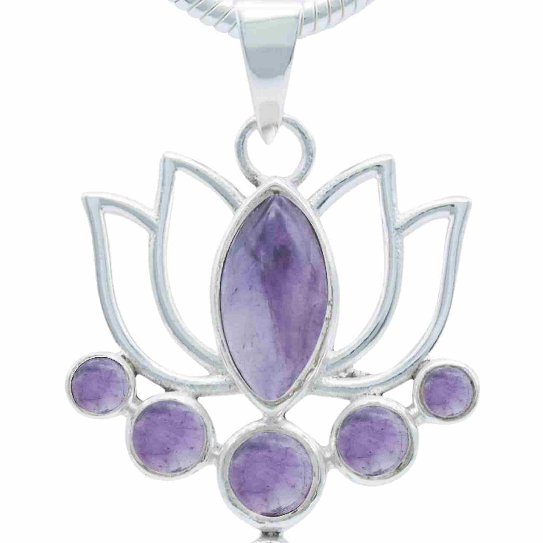 Silberkette mit Anhänger LOTUS aus 925 Silber