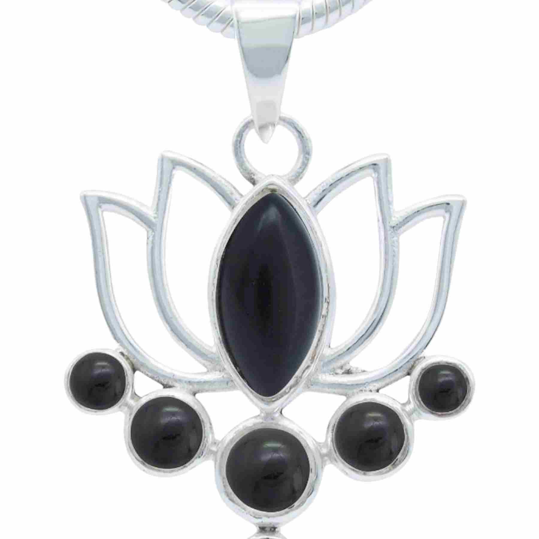 Silberkette mit Anhänger LOTUS aus 925 Silber