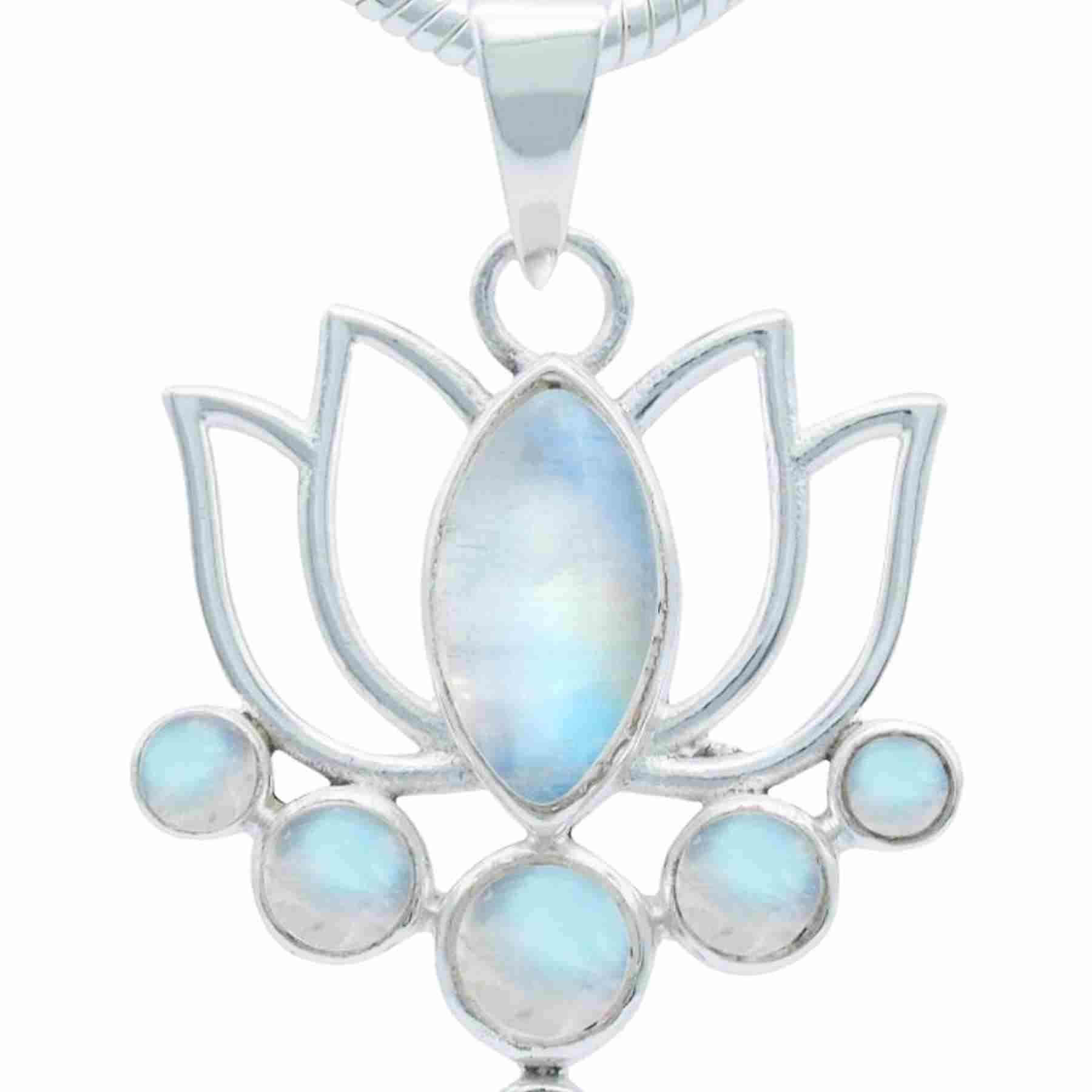 Silberkette mit Anhänger LOTUS aus 925 Silber
