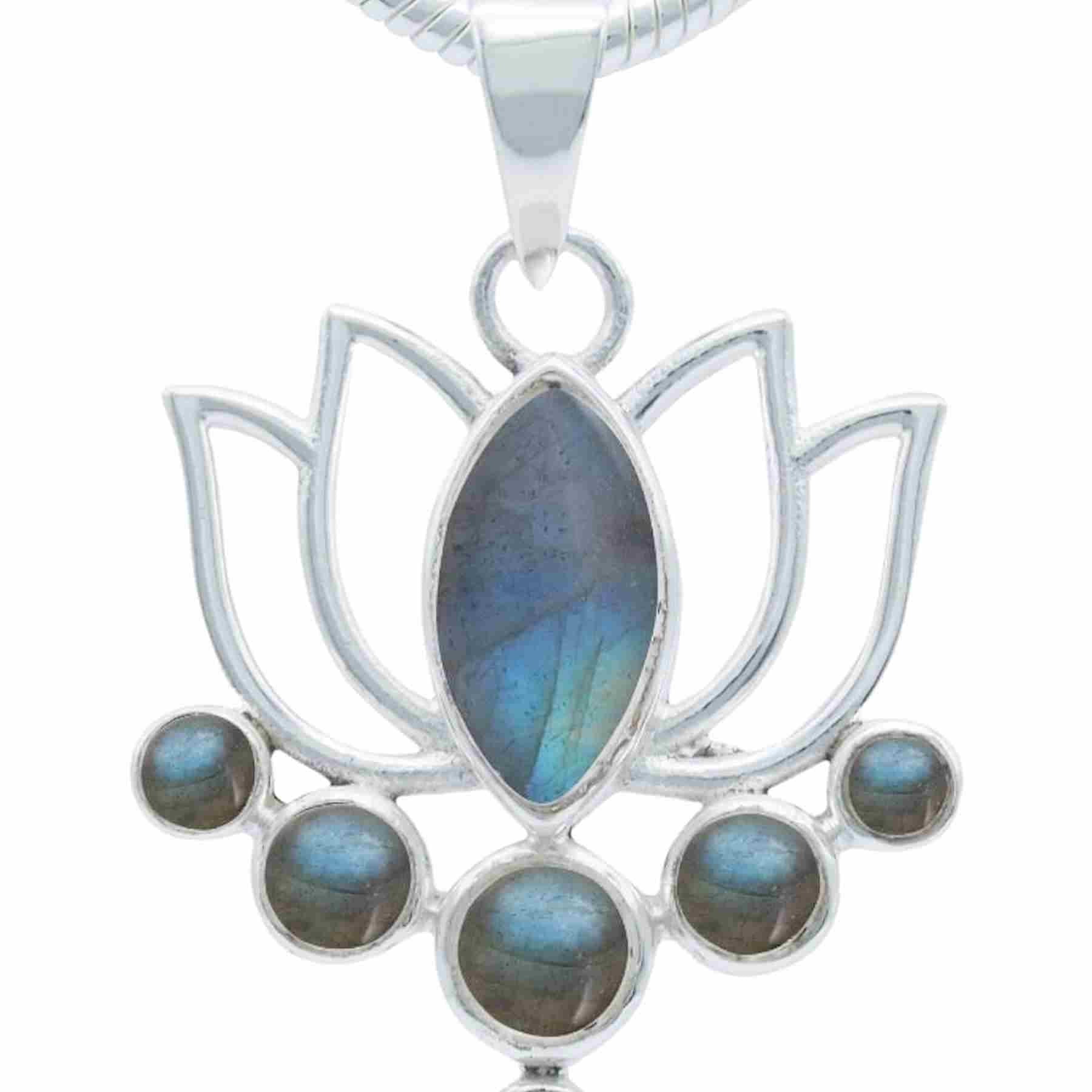 Silberkette mit Anhänger LOTUS aus 925 Silber