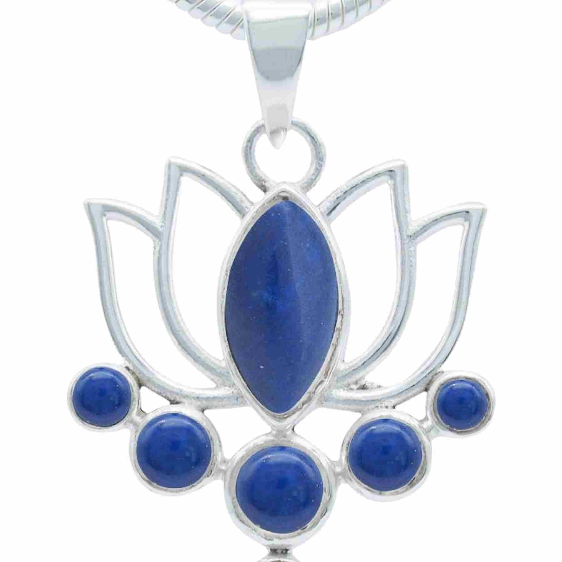 Silberkette mit Anhänger LOTUS aus 925 Silber
