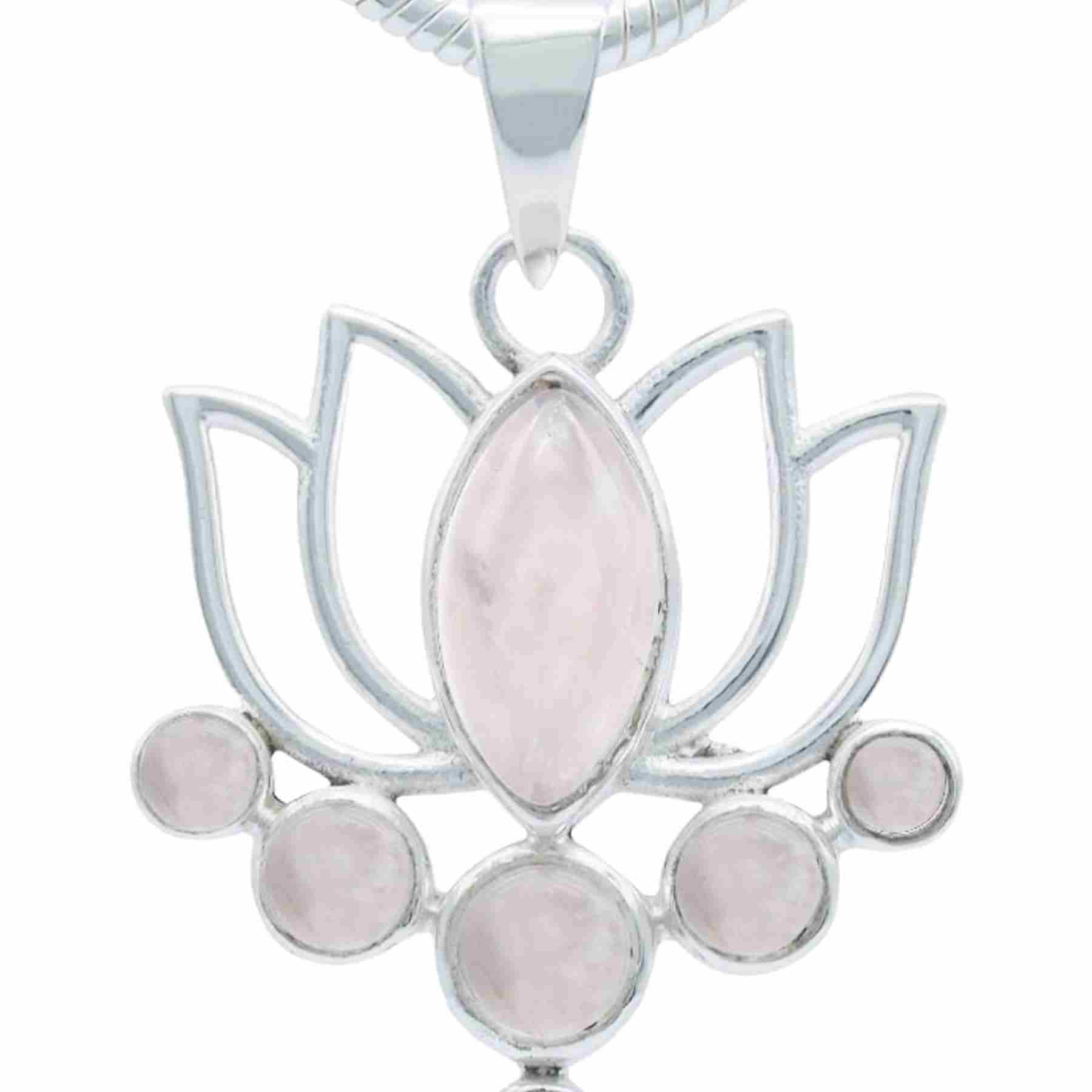 Silberkette mit Anhänger LOTUS aus 925 Silber