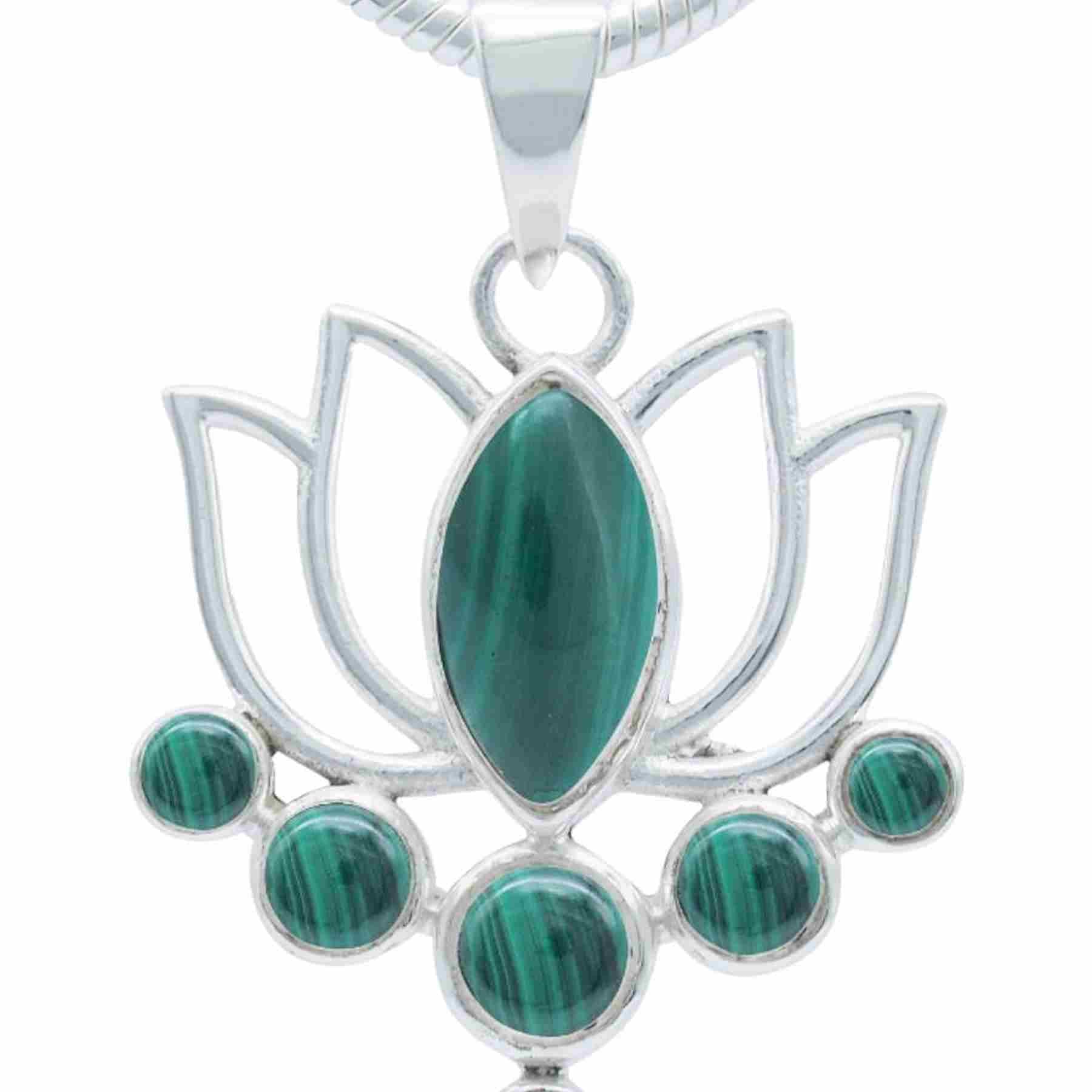 Silberkette mit Anhänger LOTUS aus 925 Silber