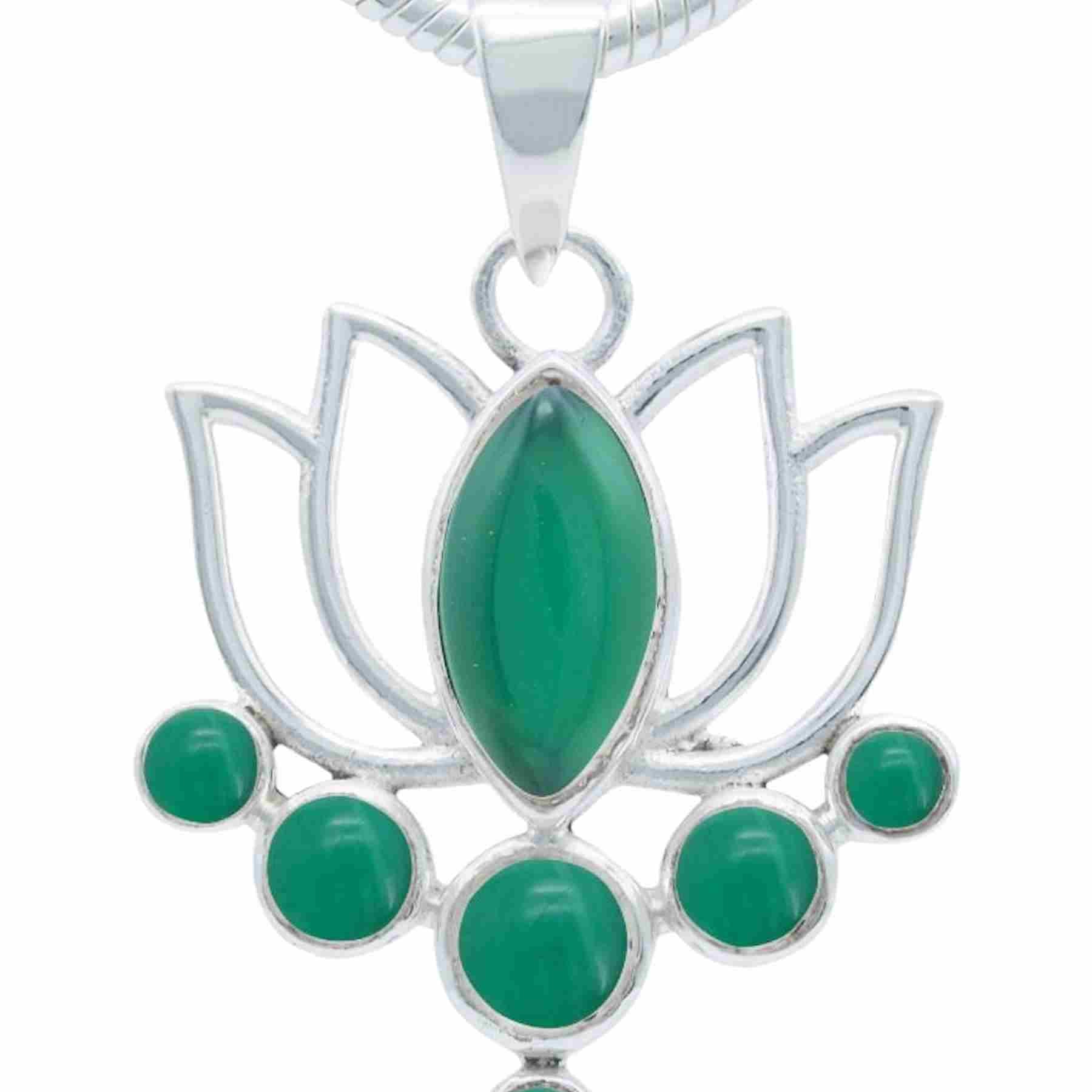 Silberkette mit Anhänger LOTUS aus 925 Silber