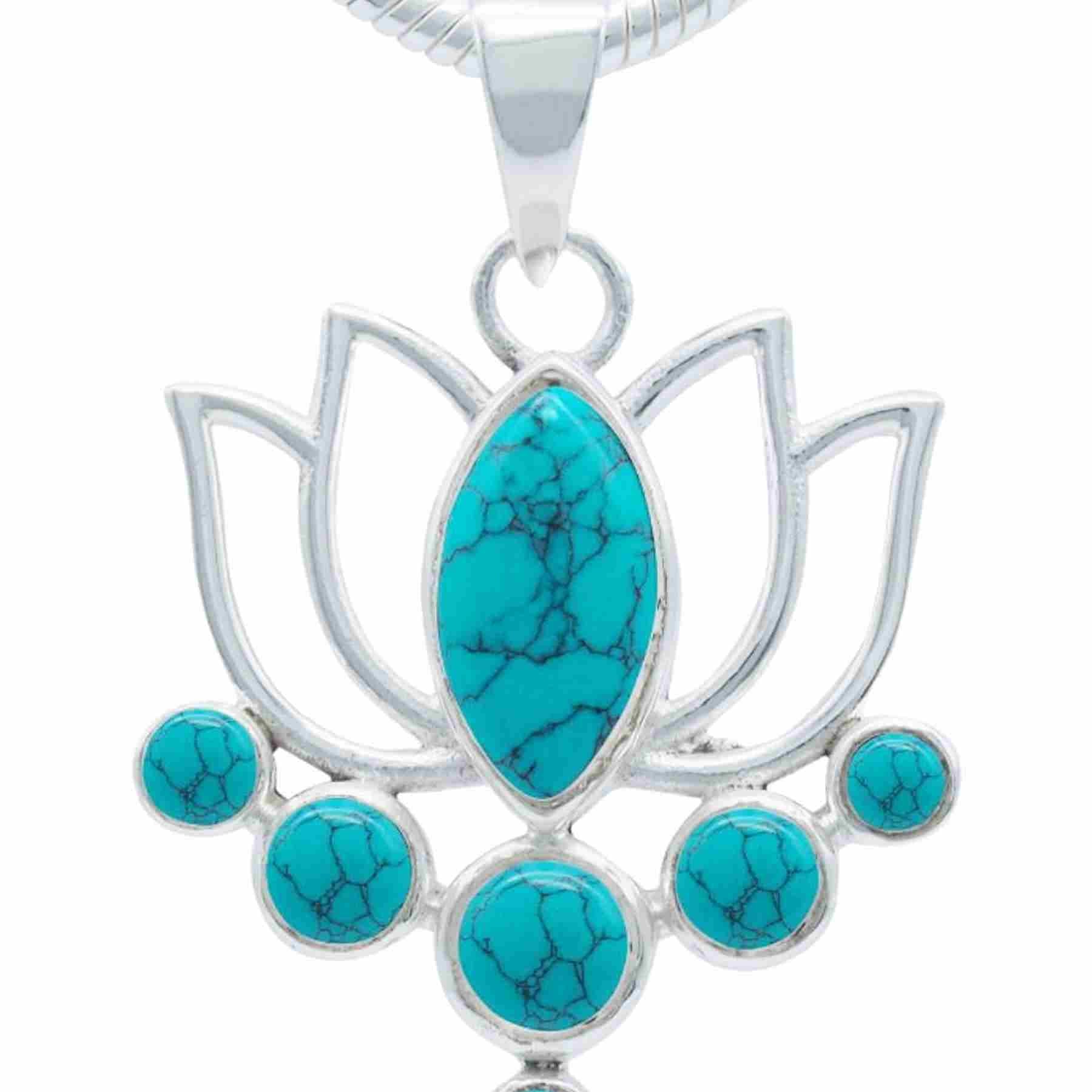 Silberkette mit Anhänger LOTUS aus 925 Silber