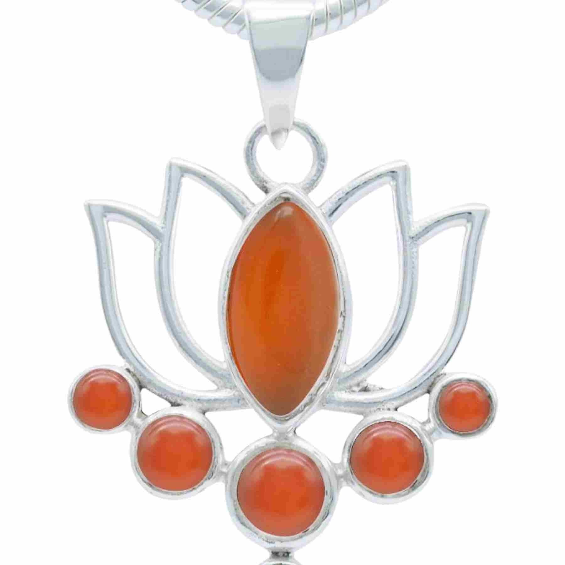 Silberkette mit Anhänger LOTUS aus 925 Silber
