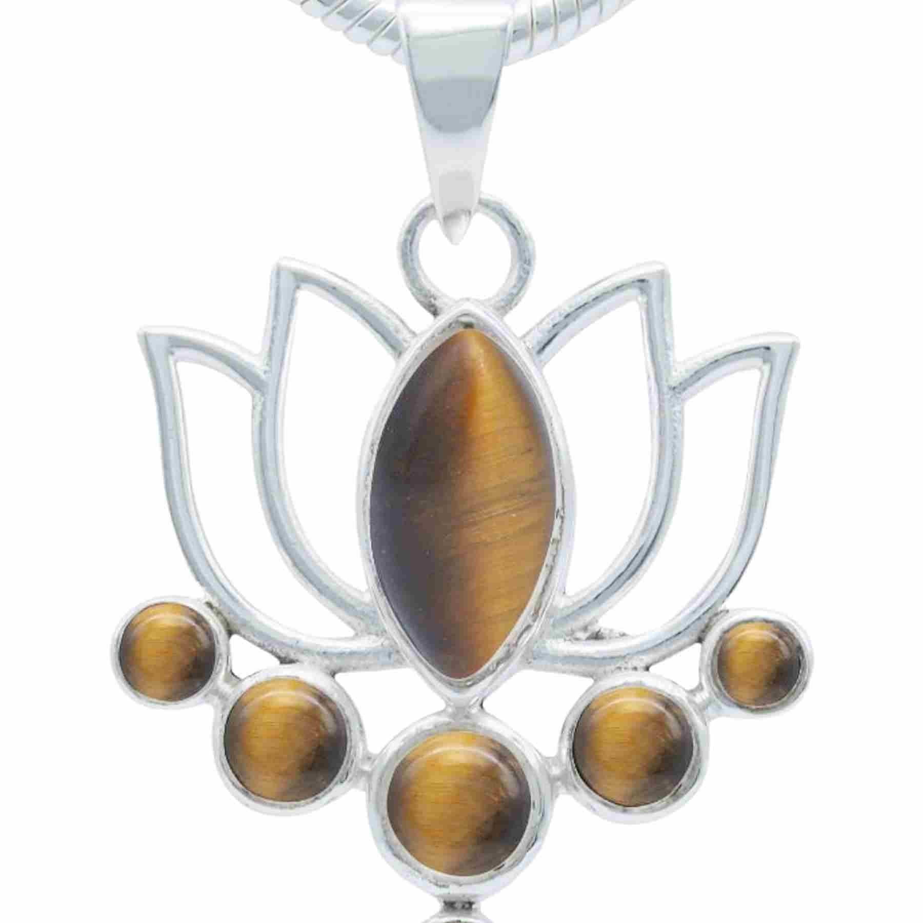 Silberkette mit Anhänger LOTUS aus 925 Silber