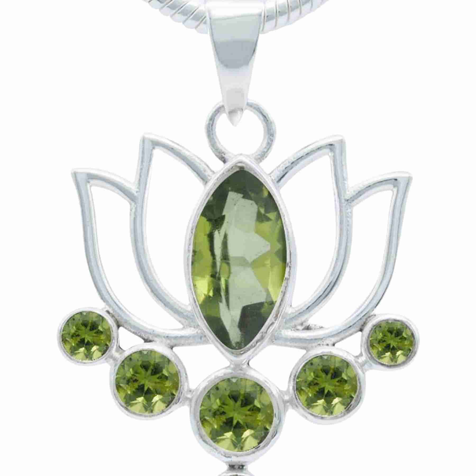 Silberkette mit Anhänger LOTUS aus 925 Silber