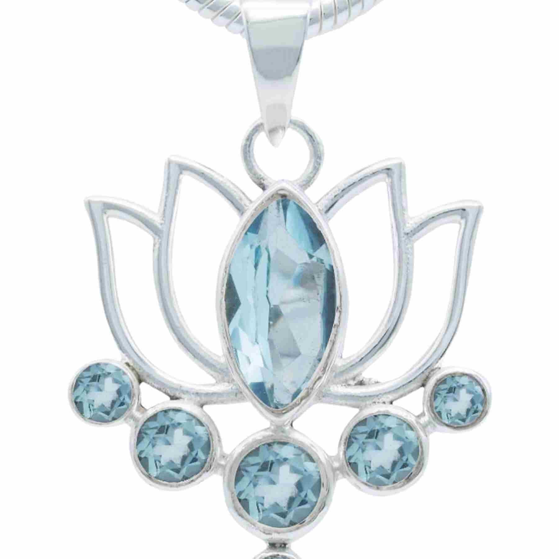 Silberkette mit Anhänger LOTUS aus 925 Silber