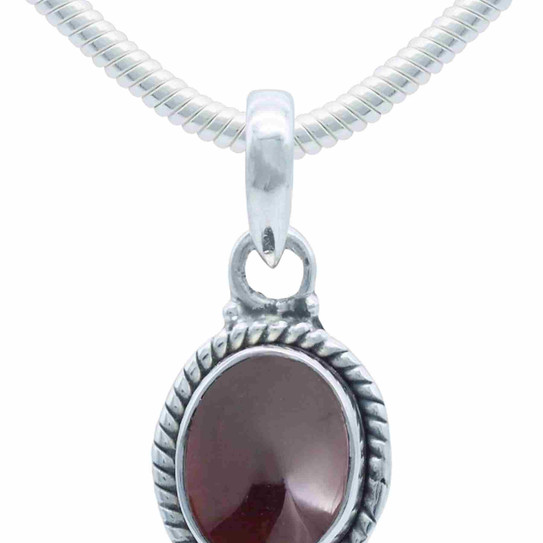 Silberkette mit Anhänger LAVO oval klein aus 925 Silber