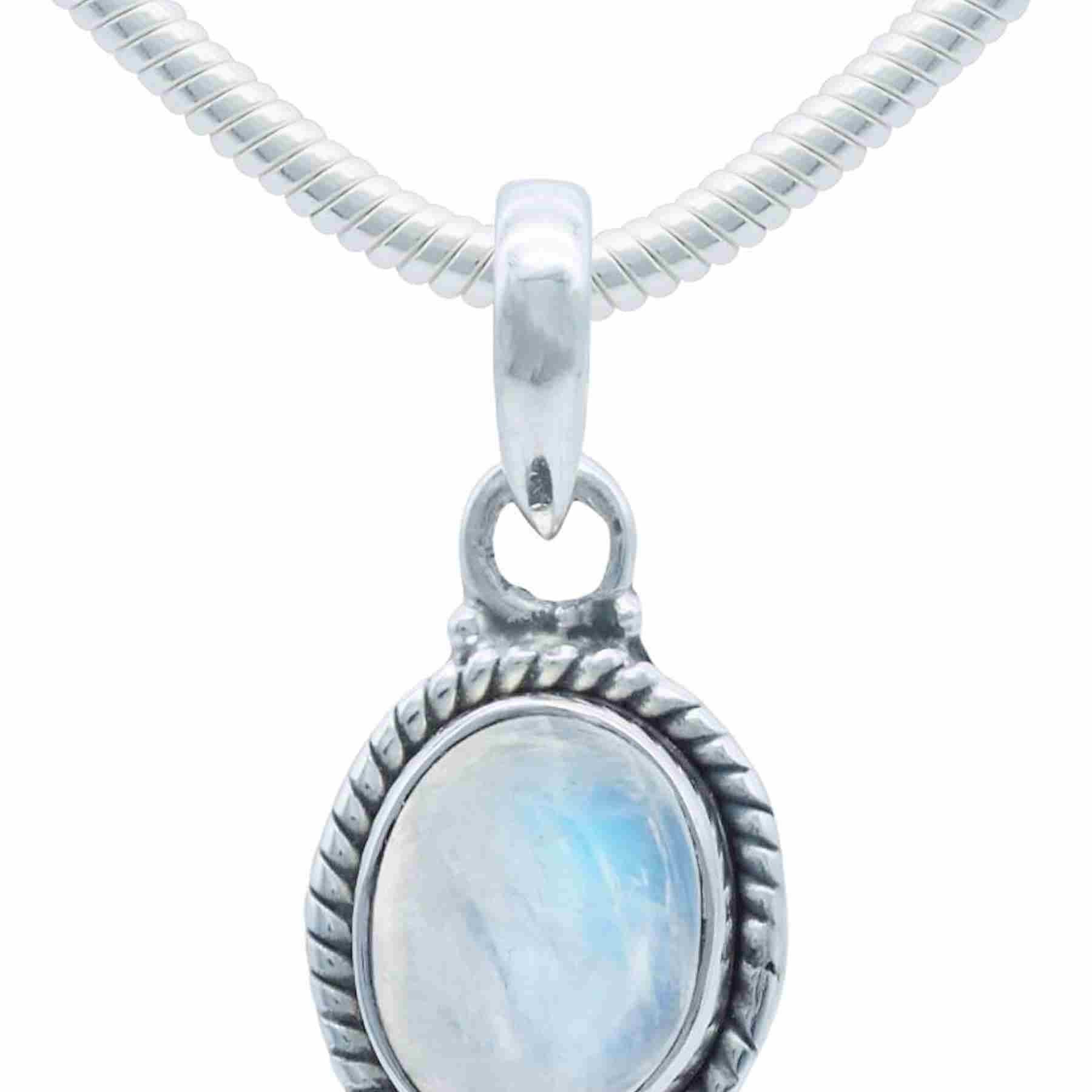 Silberkette mit Anhänger LAVO oval klein aus 925 Silber