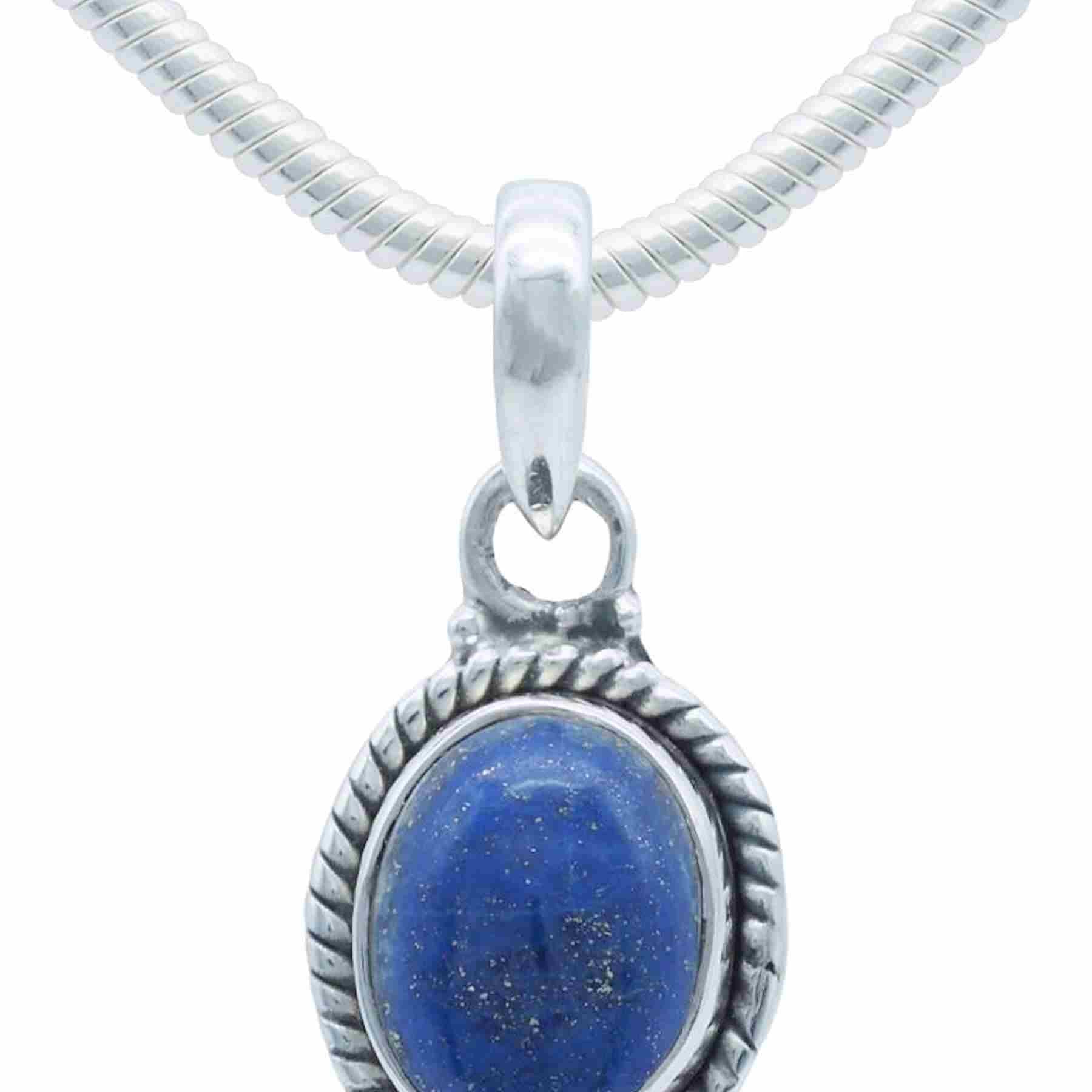 Silberkette mit Anhänger LAVO oval klein aus 925 Silber