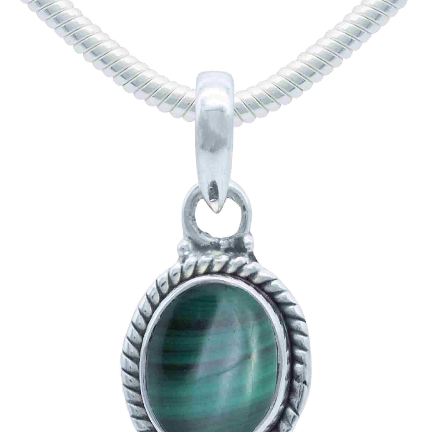 Silberkette mit Anhänger LAVO oval klein aus 925 Silber