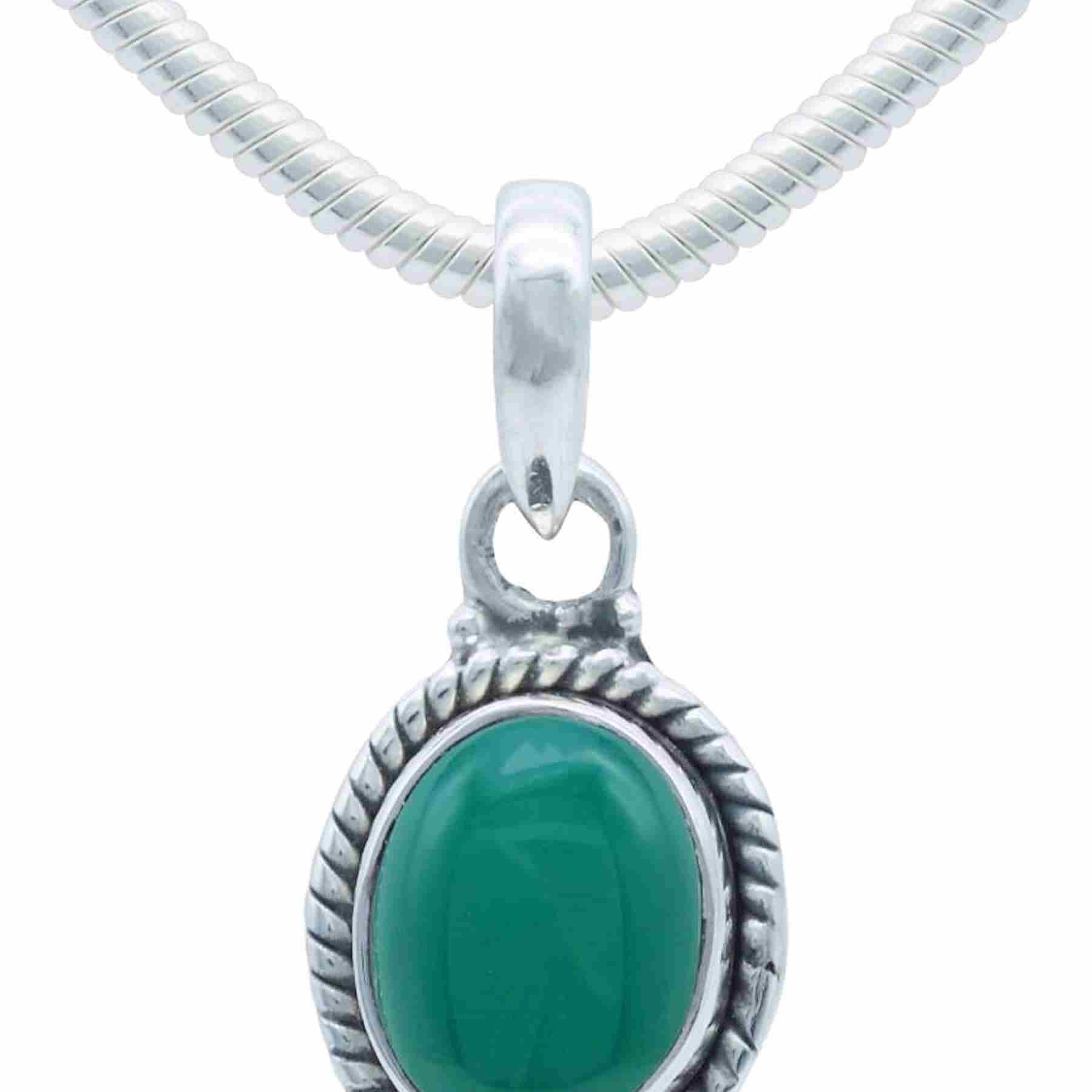 Silberkette mit Anhänger LAVO oval klein aus 925 Silber