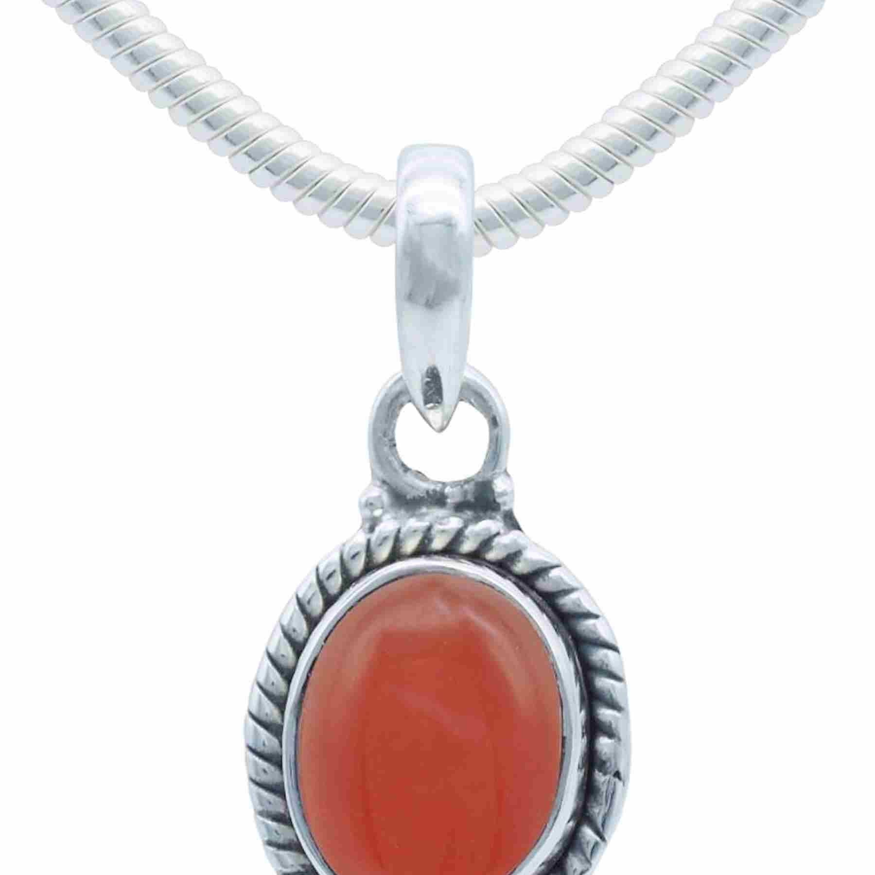 Silberkette mit Anhänger LAVO oval klein aus 925 Silber
