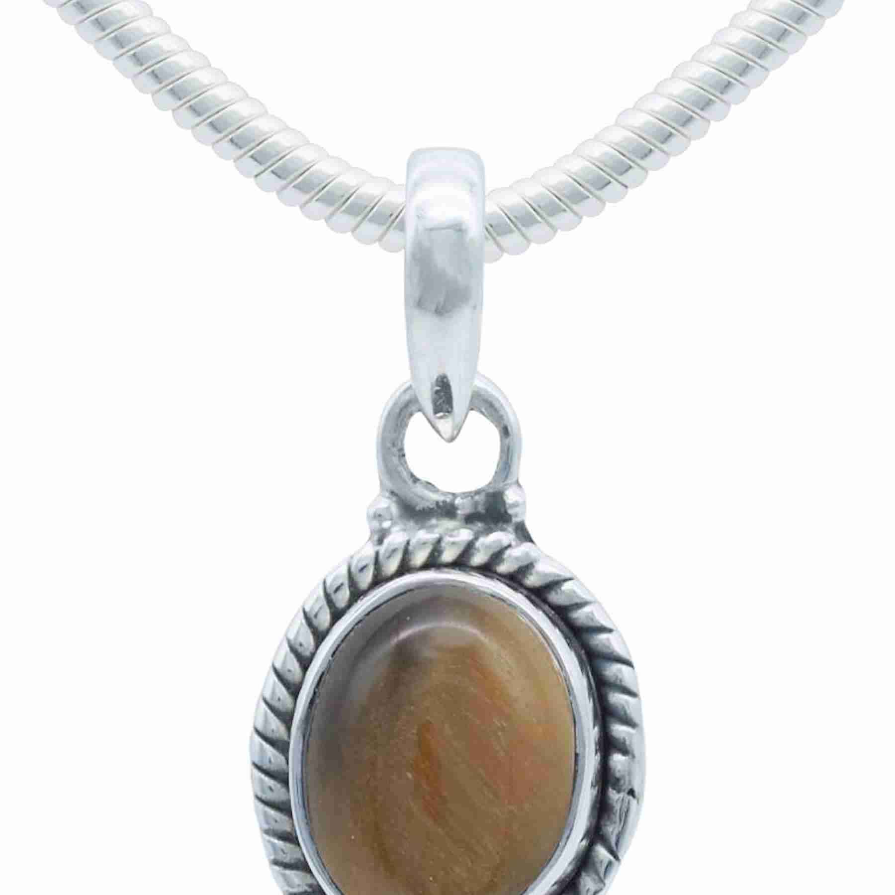 Silberkette mit Anhänger LAVO oval klein aus 925 Silber