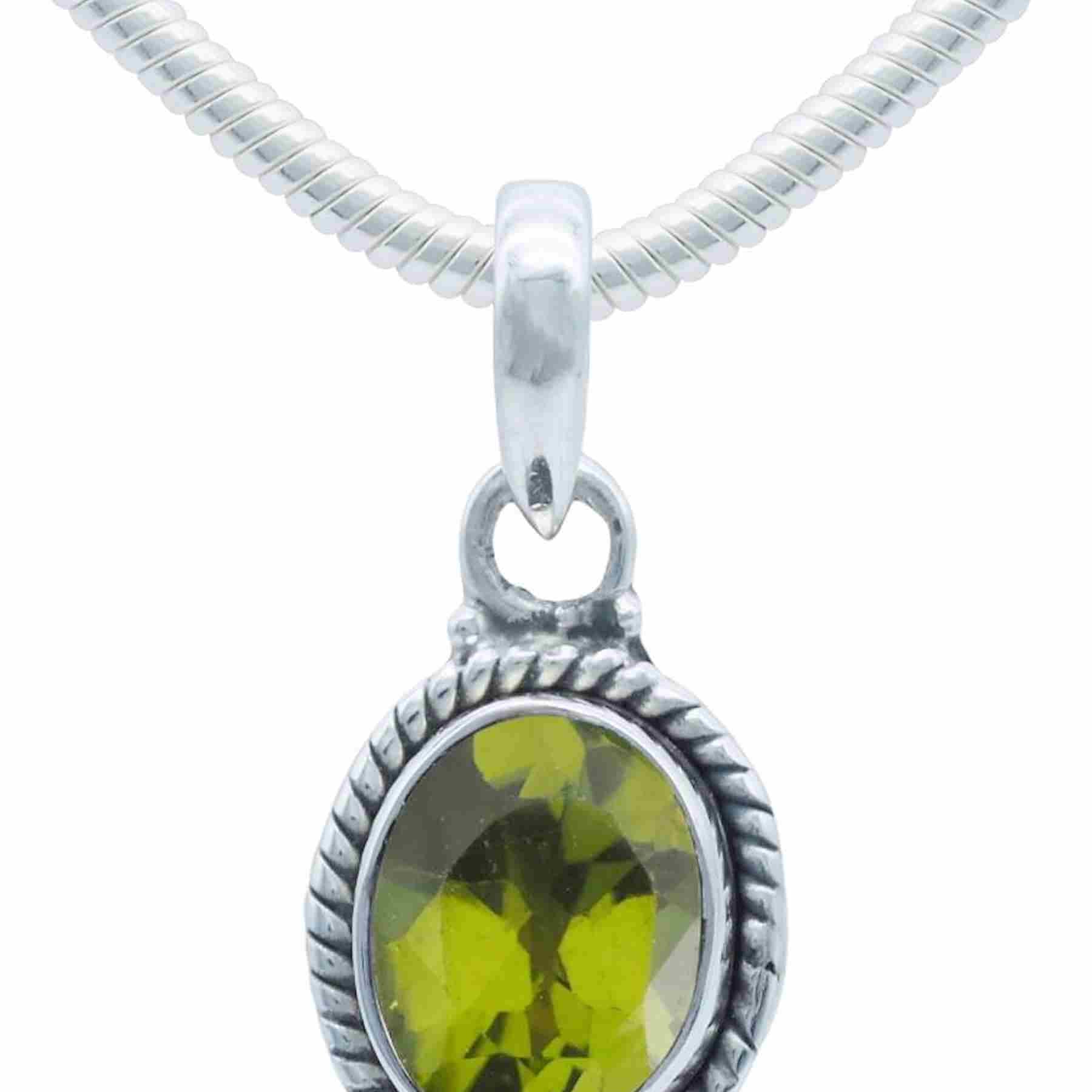 Silberkette mit Anhänger LAVO oval klein aus 925 Silber