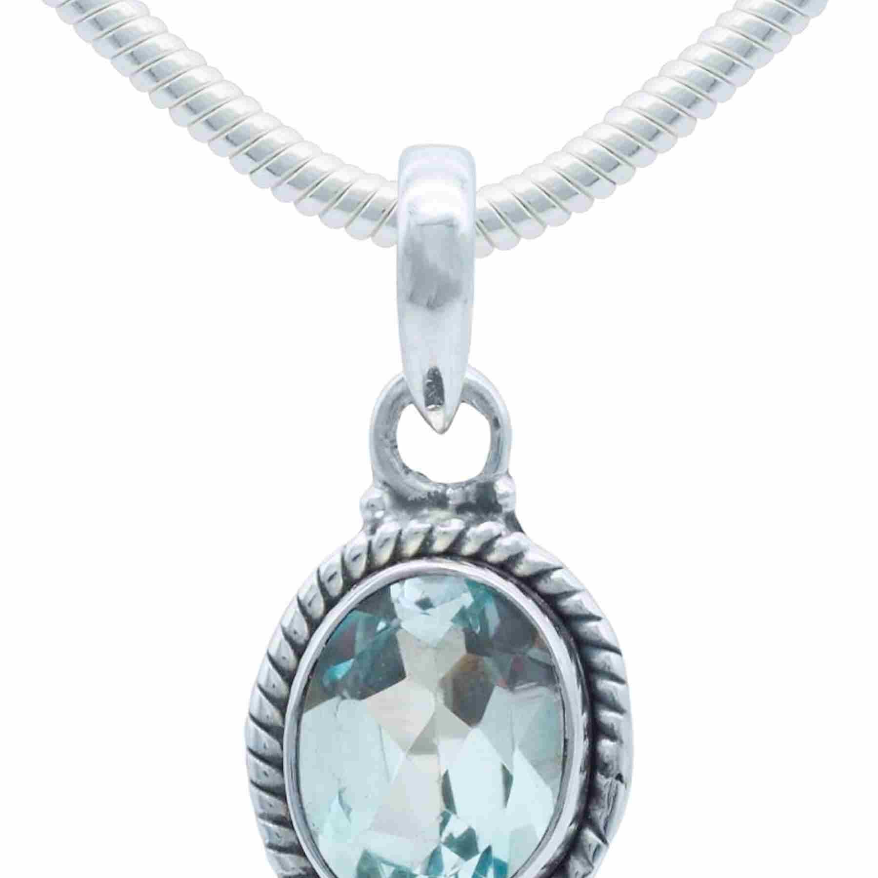 Silberkette mit Anhänger LAVO oval klein aus 925 Silber
