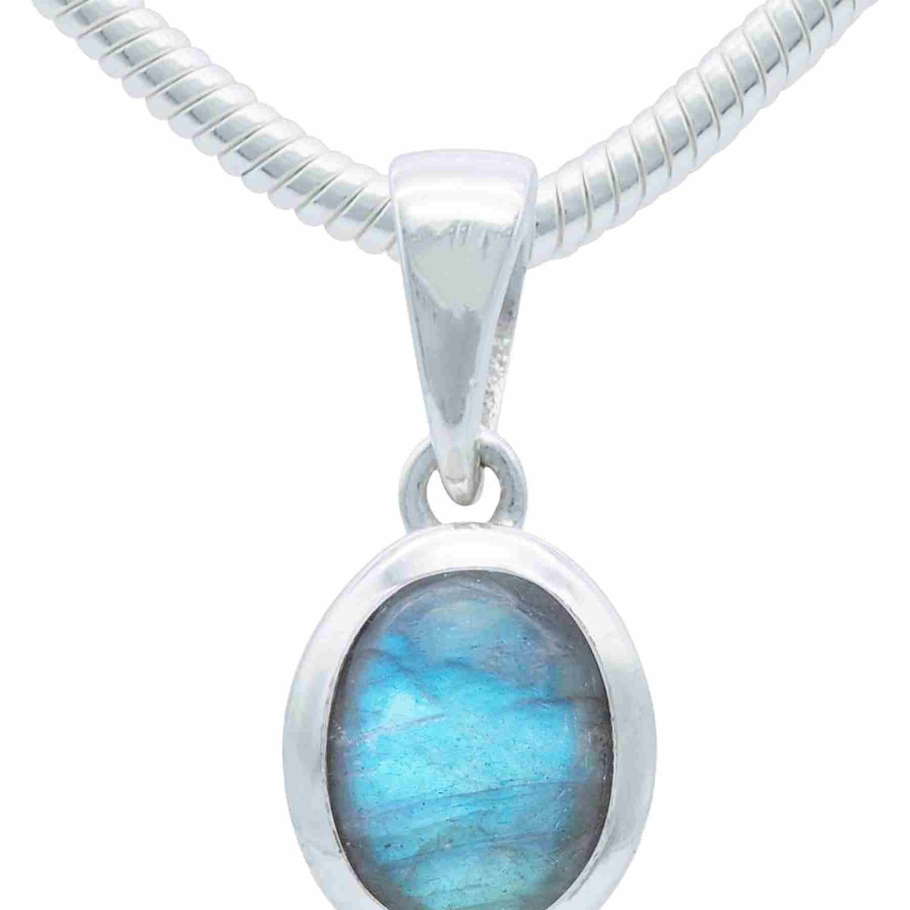 Silberkette mit Anhänger MIALE oval aus 925 Silber