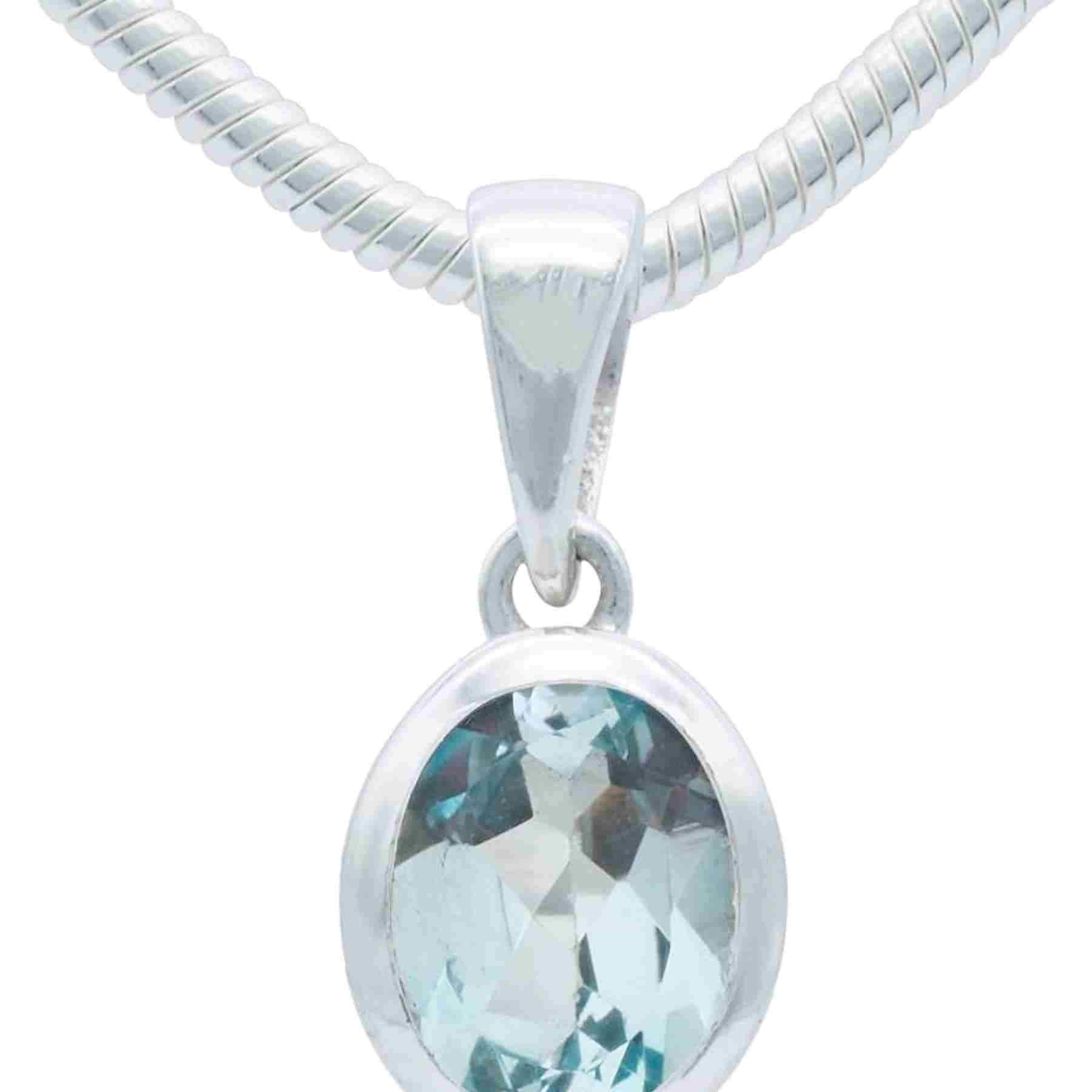 Silberkette mit Anhänger MIALE oval aus 925 Silber
