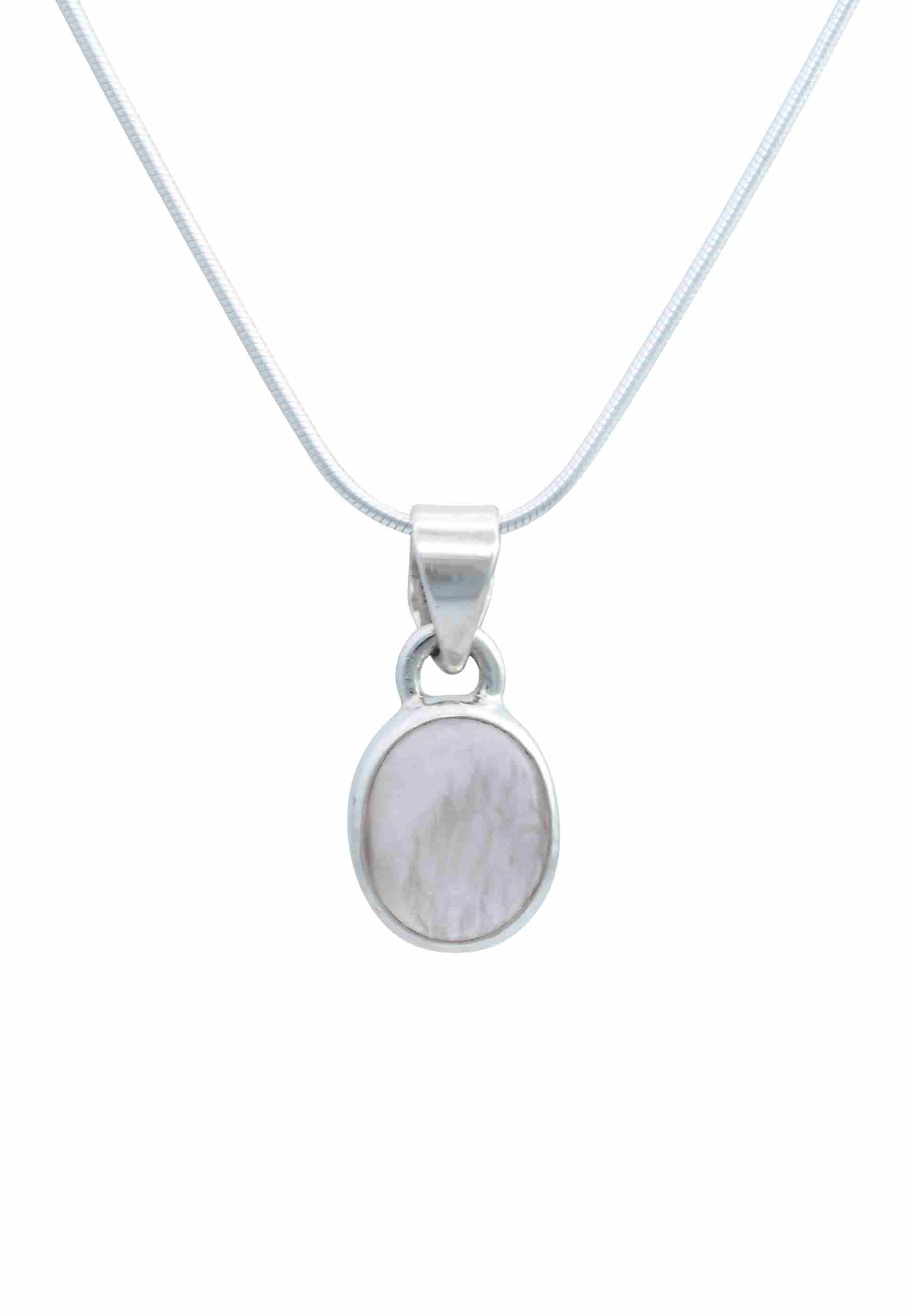 Silberkette mit Anhänger SAMA oval aus 925 Silber - mantraroma